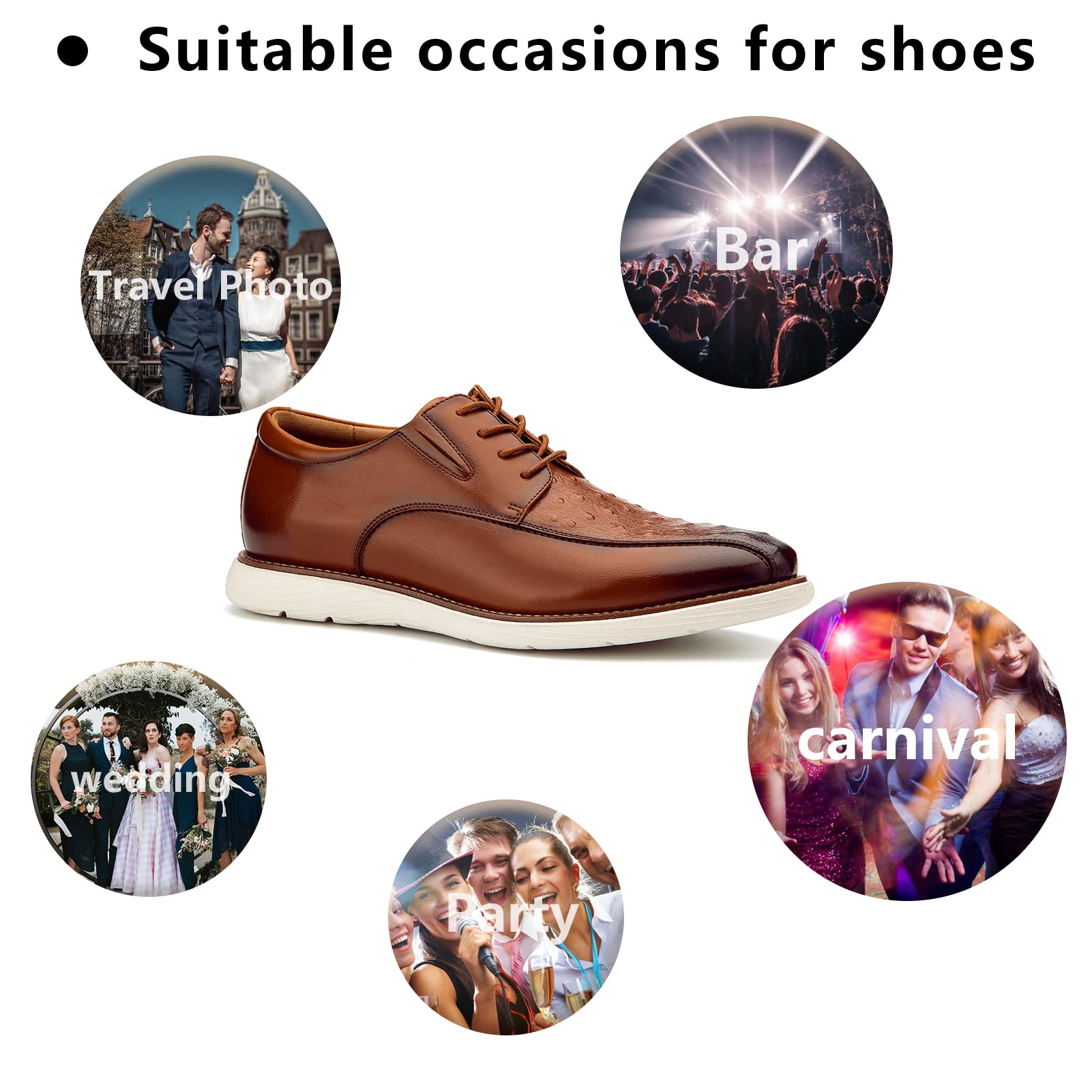 Meijiana Men's Oxford Dress Shoes - Lightweight Lace-Up Formal Shoes for Business & Wedding - Comfortable Office & Evening Wear