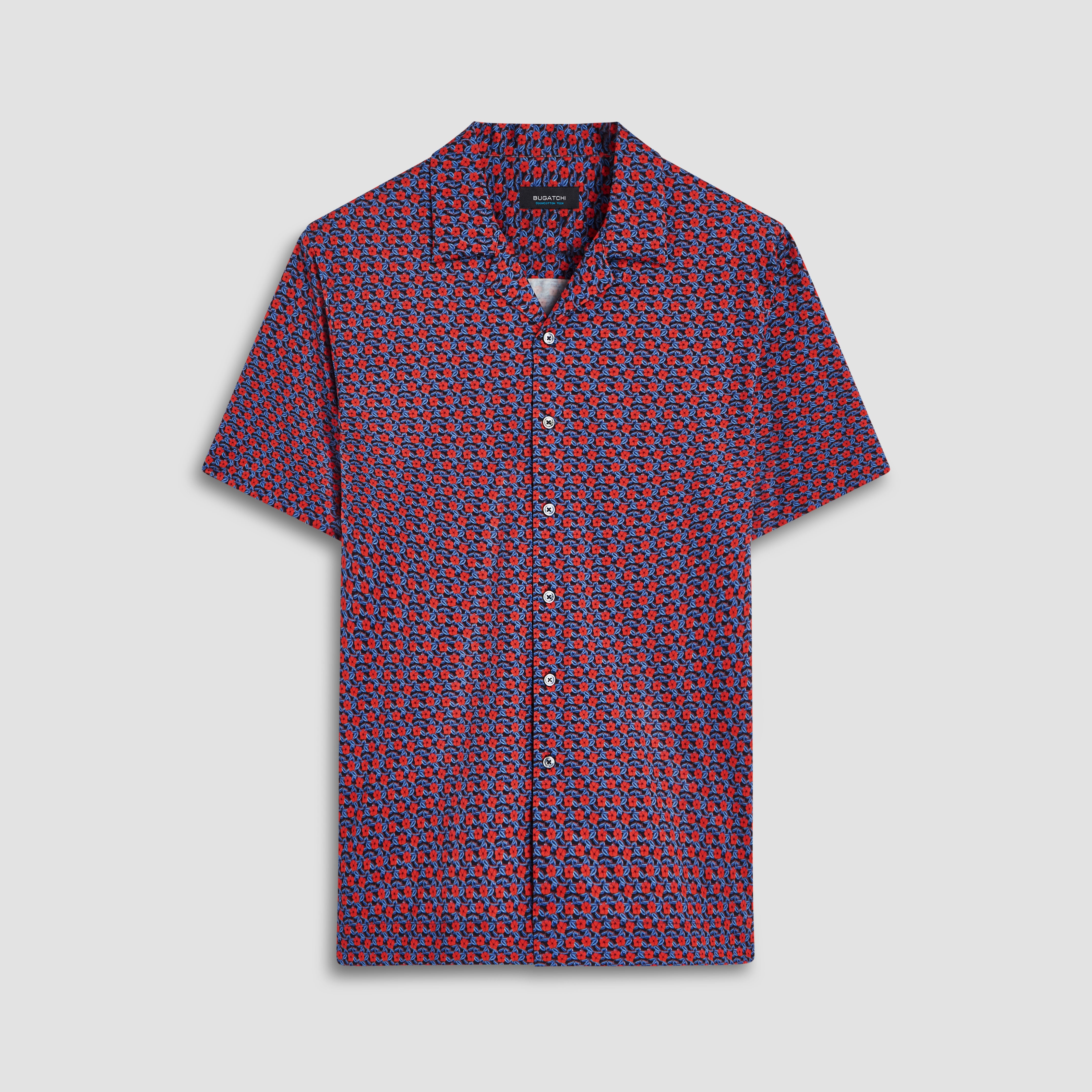 Cole Floral Print OoohCotton Camp Shirt for Men - Breathable Summer Casual Button Down Shirt for Beach, Vacation & Outdoor Activities