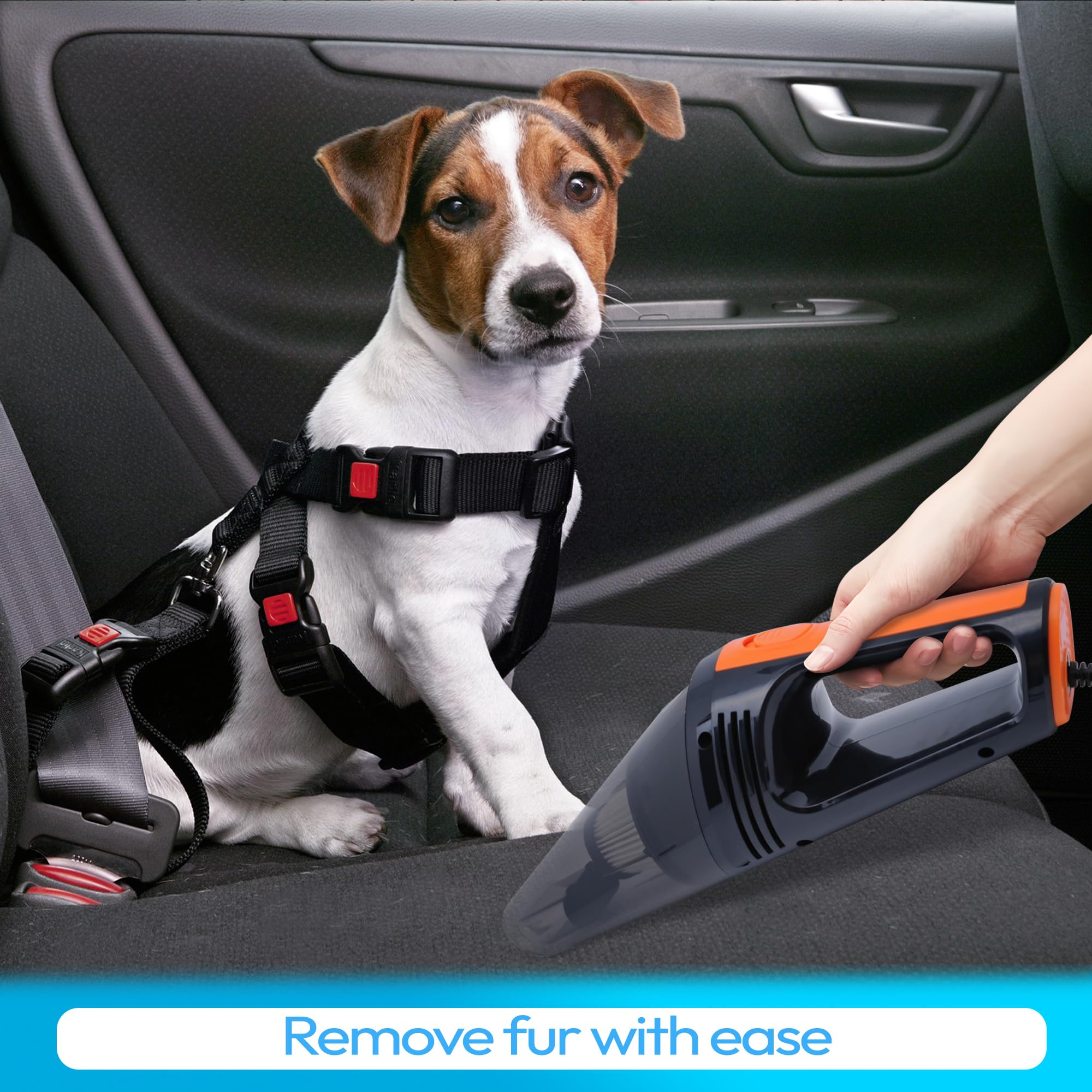 SYAYVO 8000PA Powerful Portable Car Vacuum Cleaner - 12V DC Corded Handheld Vacuum with LED Light & 16.4ft Hose | Includes Multiple Attachments for Car Detailing, Home & Office Cleaning | Ideal Gift for Men & Women