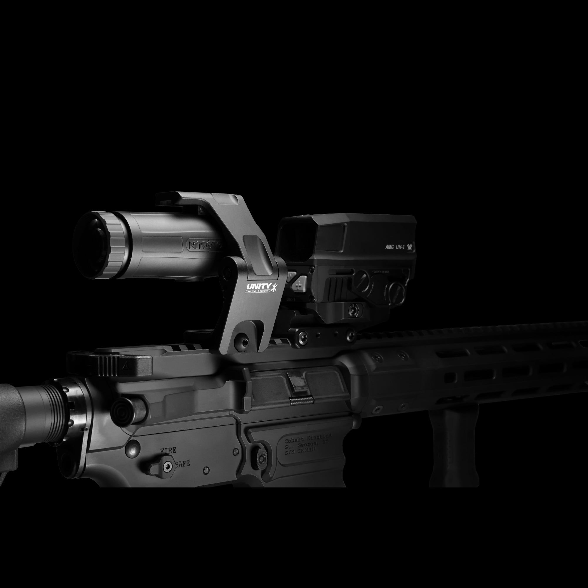 Unity Tactical FAST FTC OMNI Magnifier Mount - Made in USA - Compatible with Red Dot Sights for AR-15 & Rifle Optics - Perfect for Tactical Shooting & Hunting