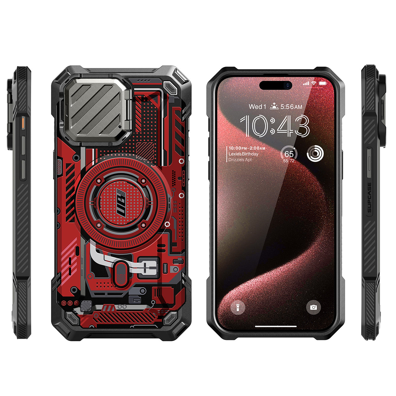 iPhone 15 Pro Max 6.7 Inch Unicorn Beetle MAG XT MagSafe Case - Red Circuit | Shockproof & Magnetic Protection | Perfect for Outdoor Adventures & Daily Use