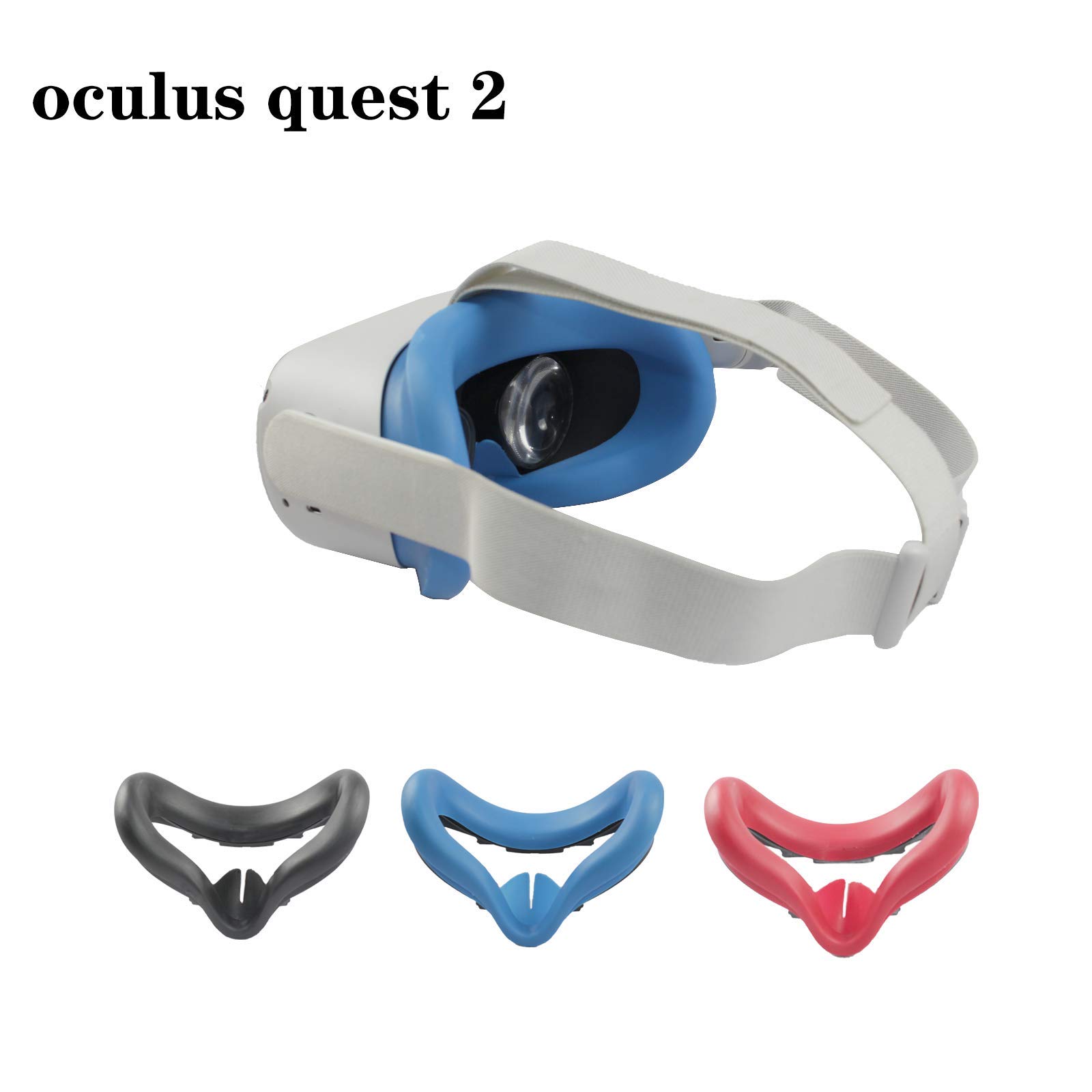 Oculus Quest 2 Accessories Set - Premium Silicone Face Cushion Cover, Anti-Scratch Lens Protector, Comfortable Thumbstick Grips for VR Headset (Black) | Perfect for Gaming, VR Fitness & Immersive Virtual Reality Experiences