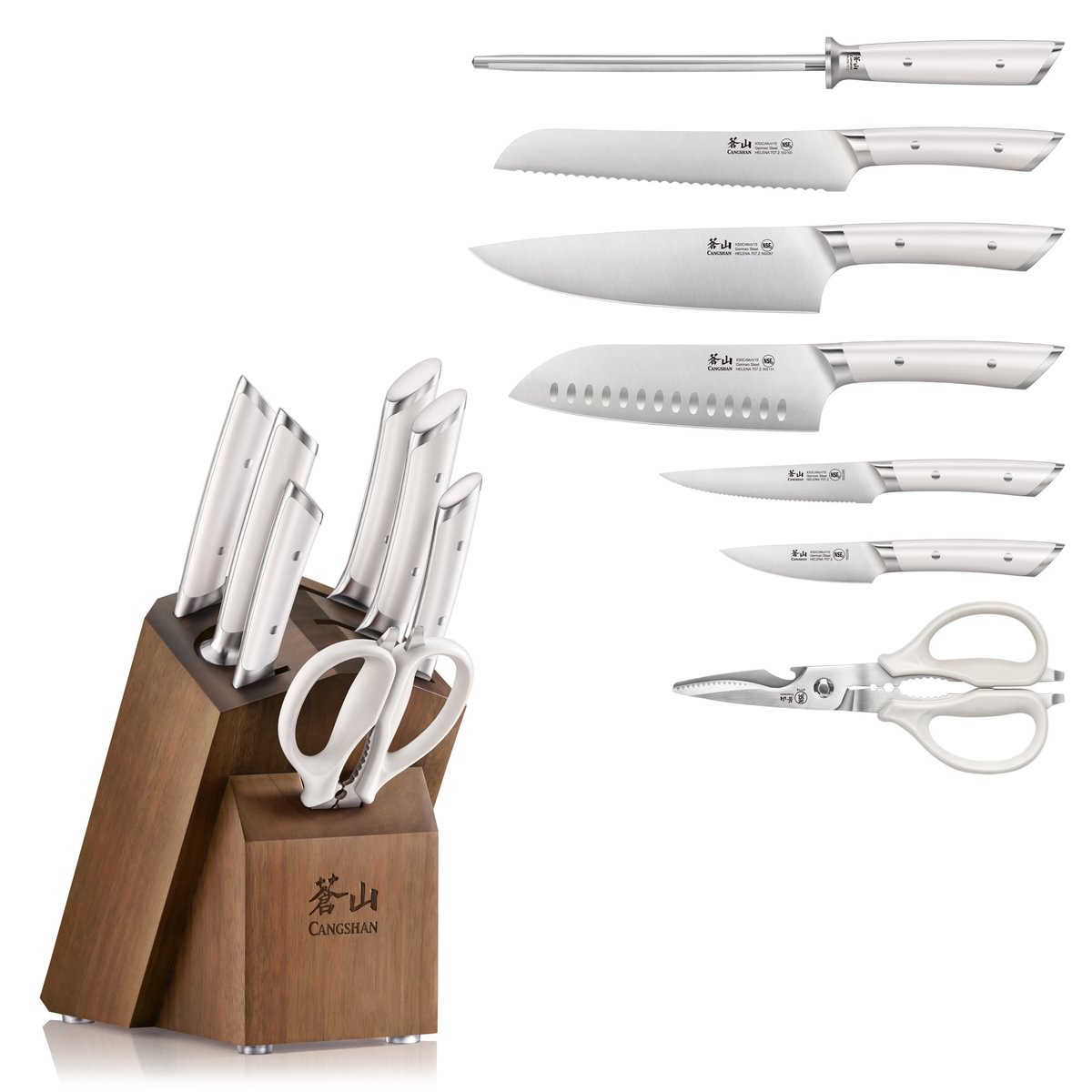 Premium Helena 8-Piece Knife Block Set - High-Quality Kitchen Knives for Professional Chefs & Home Cooking | Perfect for Slicing, Dicing, and Meal Prep