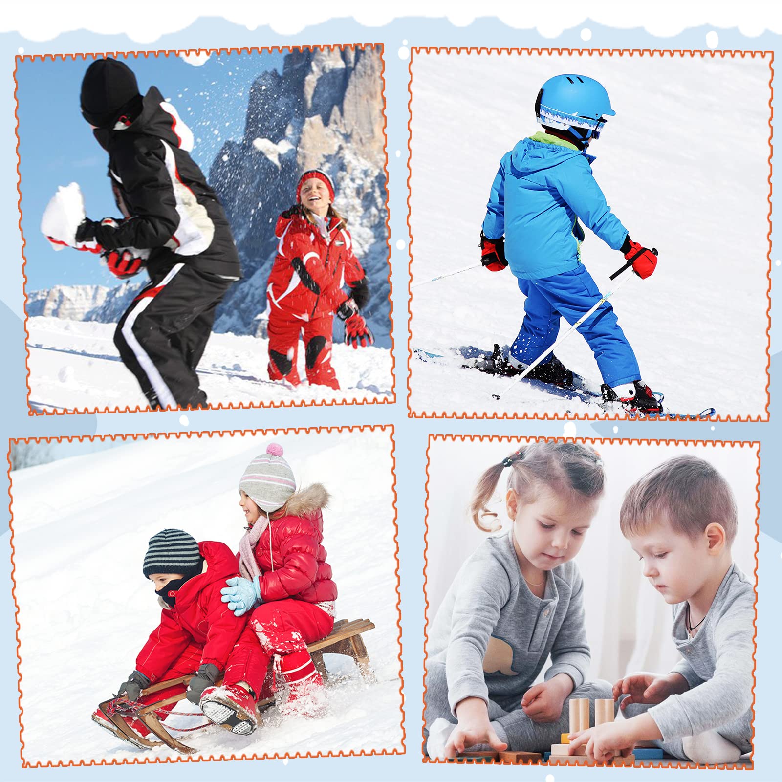 American Trends Kids Wool Socks - Winter Warm Thick Woolen Socks for Boys & Girls - Perfect for Skiing, Snowboarding & Cold Weather Activities