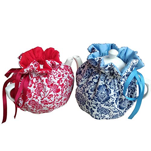 Printed Cotton Tea Cozy for Teapots - Insulated Tea Pot Cover to Keep Warm & Dust-Free - Decorative Kitchen Accessories for Home Use - Perfect for Afternoon Tea, Tea Parties & Cozy Kitchen Decor (C11)