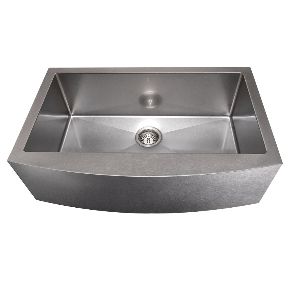 ZLINE Vail 33-Inch Farmhouse Apron Front Stainless Steel Single Bowl Kitchen Sink with Bottom Grid (SAS 33) - Perfect for Rustic & Modern Farmhouse Kitchens, DIY Installations, and Heavy-Duty Cooking