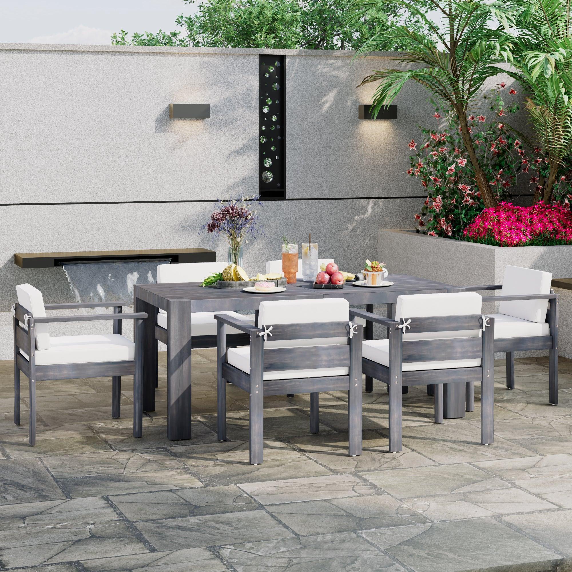 7-Piece Outdoor Patio Dining Set with 72.8