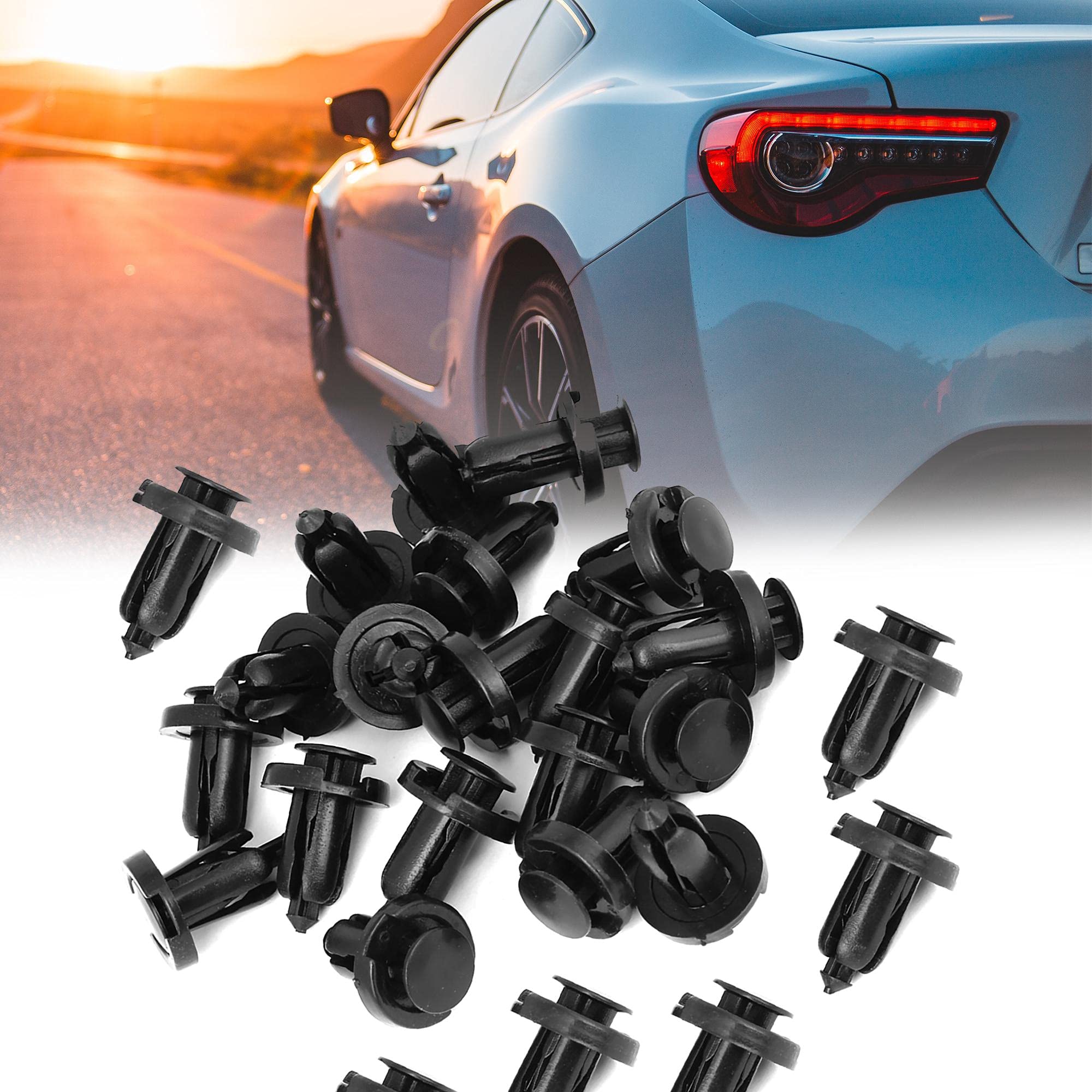 25 Pcs 10mm Hole Plastic Retainer Clips Rivets for Honda & Acura Bumper Fender - Auto Body Repair Push Fasteners for Car Interior & Exterior Trim Installation