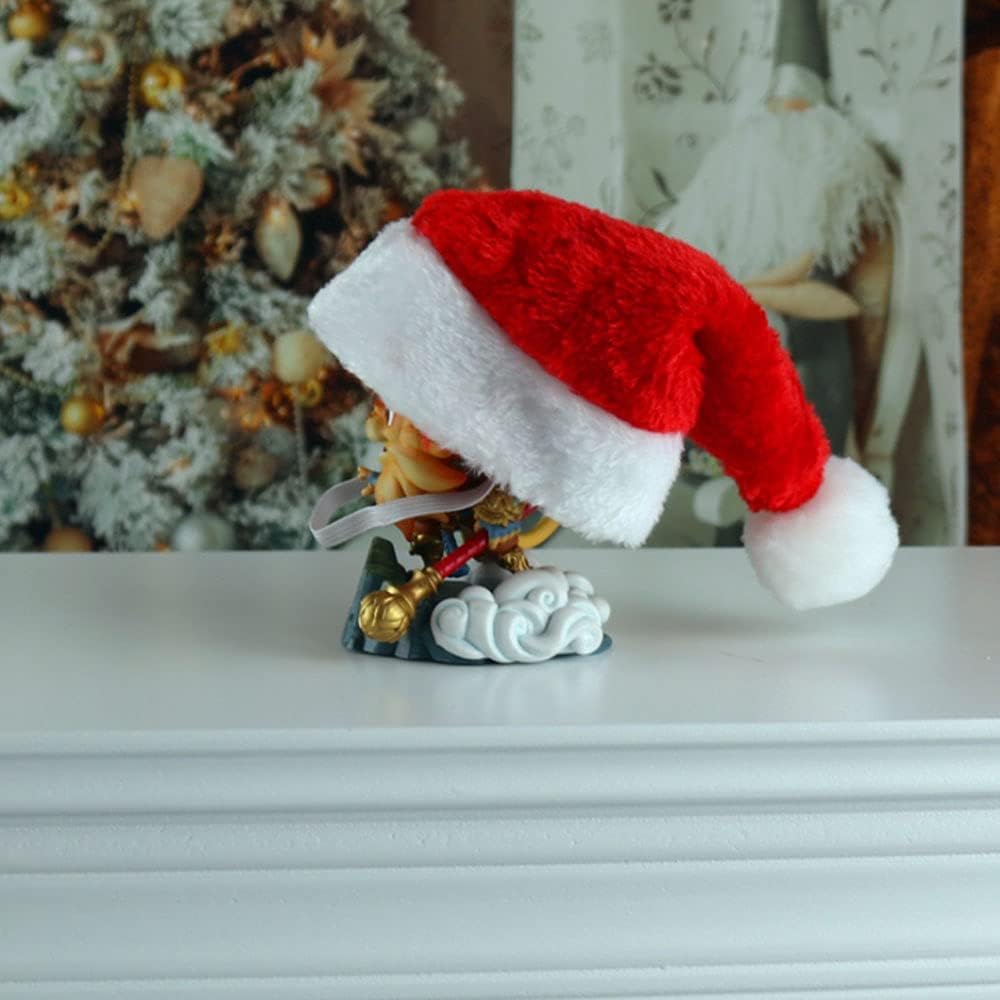 Festive Pet Santa Hats for Cats & Dogs - 2 Pack Red Christmas Costume Hats (5.5