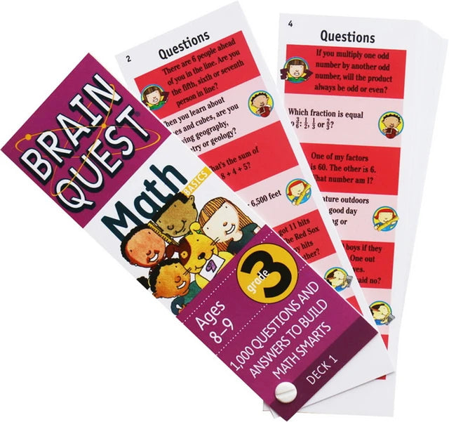 Brain Quest Math Grade 3 Workbook - 1000 Practice Questions & Answers to Improve Math Skills for Kids | Perfect for Homeschooling & Classroom Learning