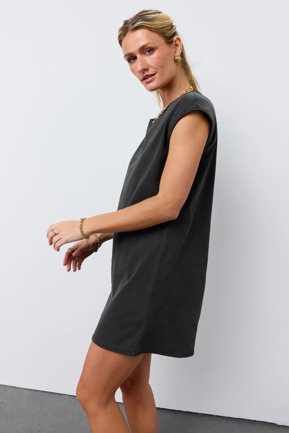 Elena Black T-Shirt Dress for Women - Casual & Comfortable Summer Dress - Perfect for Outings, Travel, and Everyday Wear