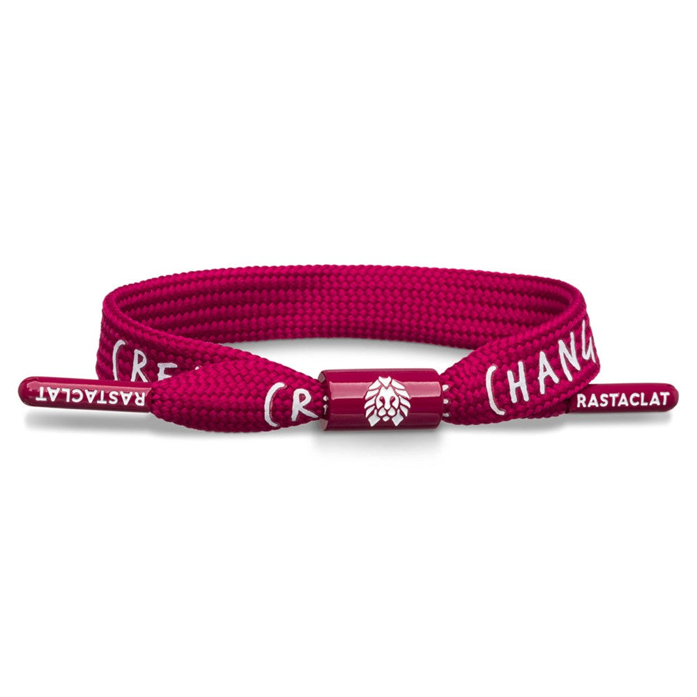 Rastaclat Create Red Wristband Bracelet for Men & Women - Adjustable S/M Size - Perfect for Fitness, Running & Casual Wear