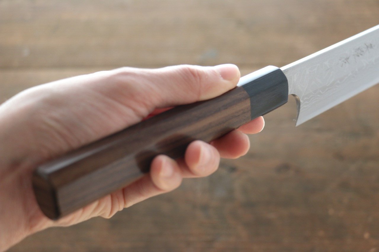 Premium Hideo Kitaoka White Steel No.2 Damascus Kiritsuke Yanagiba 270mm - Japanese Chef Knife with Exquisite Shitan Handle - Perfect for Sushi, Sashimi & Precision Meat Slicing