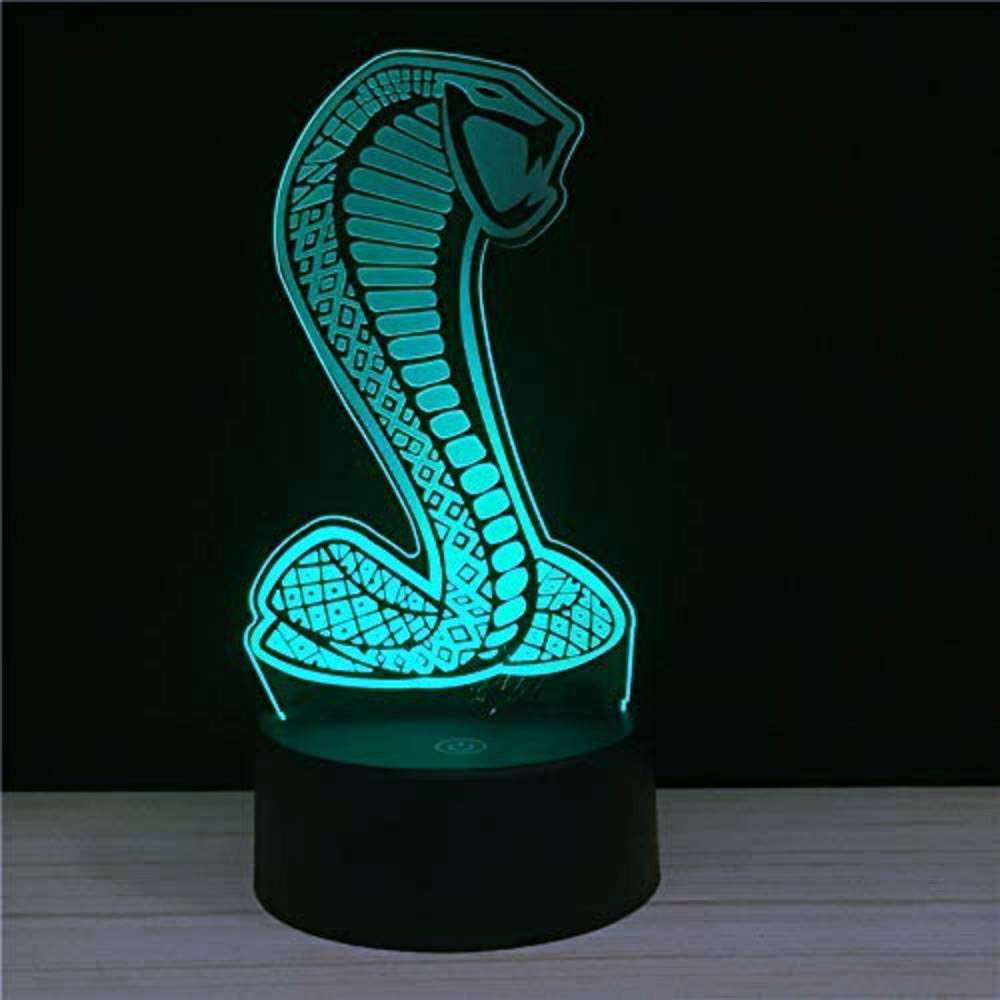 3D Snake Animal Night Light - LED Touch Desk Lamp with 7 Color Changing Modes, Optical Illusion Decor for Kids Room, Birthday Gift, Christmas Home Decor (Perfect for Nursery, Bedside Table & Party Lighting)