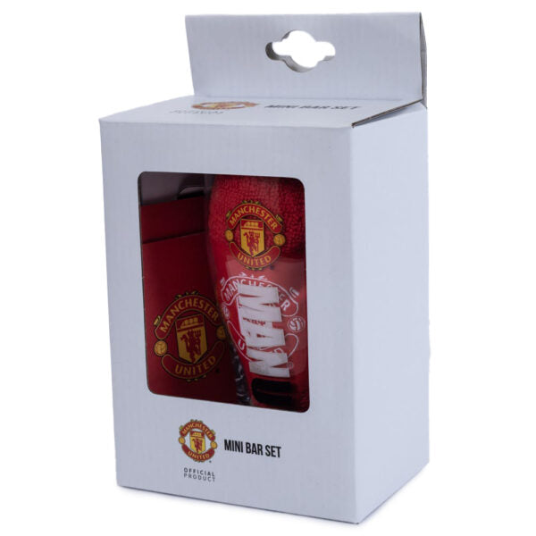 Manchester United Mini Bar Set - Official Licensed Football Fan Gift for Home & Game Day Decor