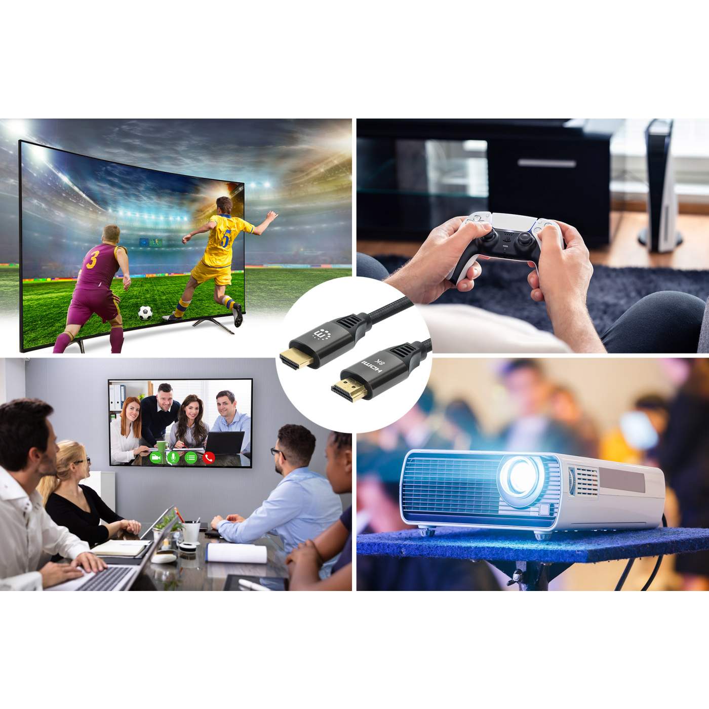 8K@60Hz Certified Ultra High Speed HDMI Cable with Ethernet - 1m (3ft) - Perfect for 4K/8K TVs, Gaming Consoles & Home Theater Systems