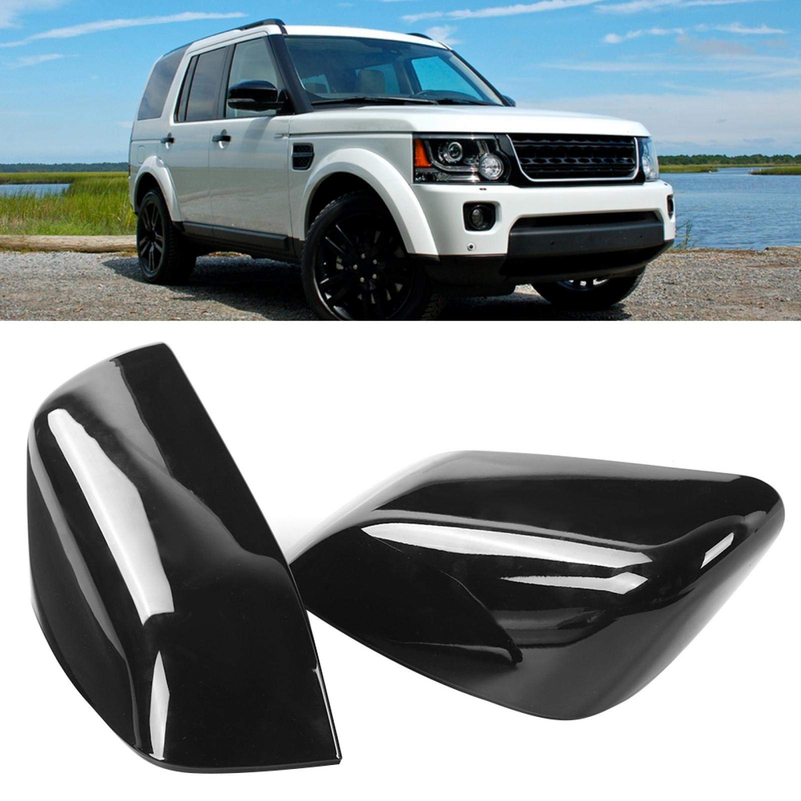 Fydun Glossy Black Rearview Mirror Covers for Land Rover LR2 & LR4 - 2-Piece Set - Perfect for Off-Roading & Daily Driving Protection
