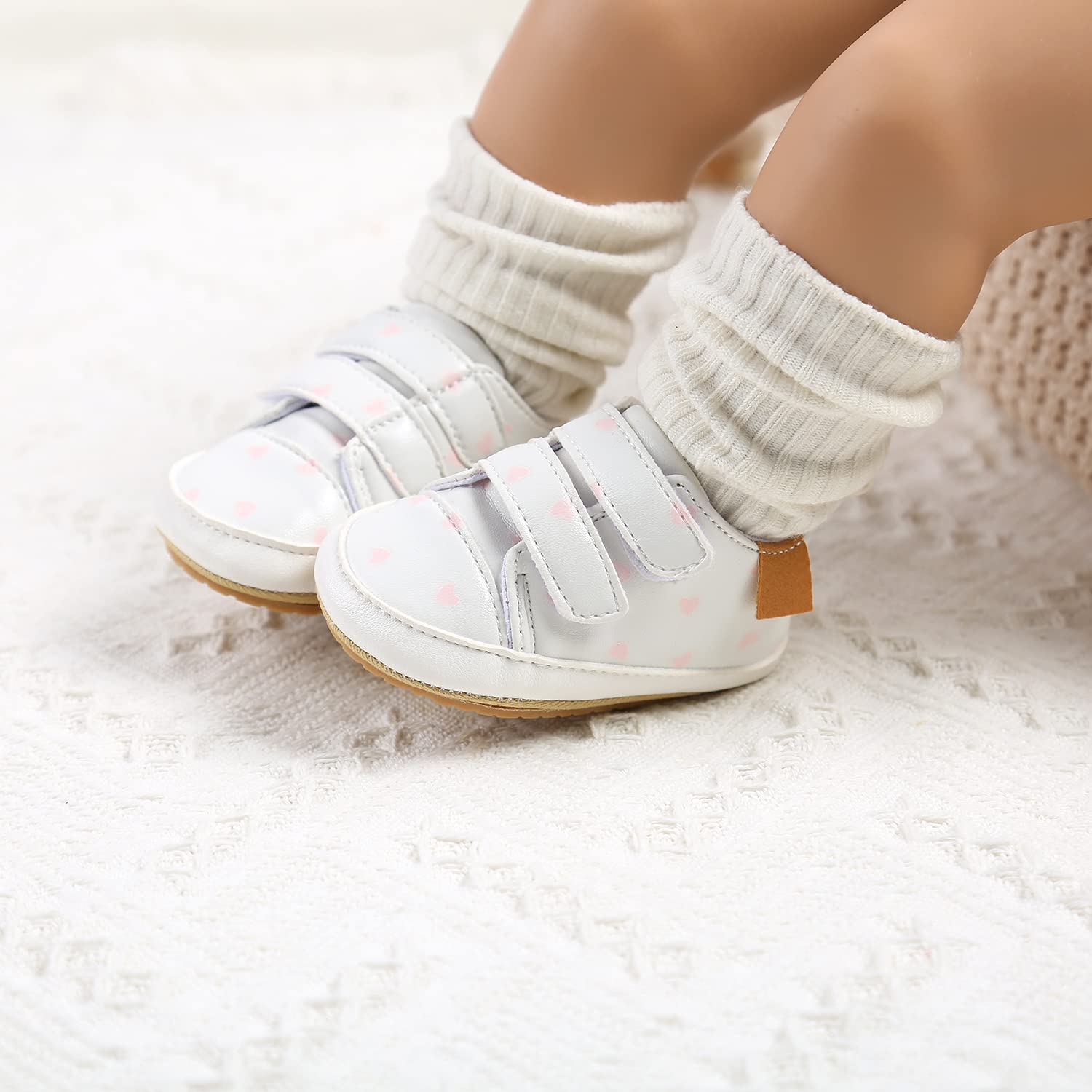 **Non-Slip Rubber Sole Baby Boys & Girls High-Top PU Leather Sneakers – First Walking Shoes for Toddlers & Newborn Loafers – Perfect for Indoor Play, Outdoor Walks & Special Occasions**