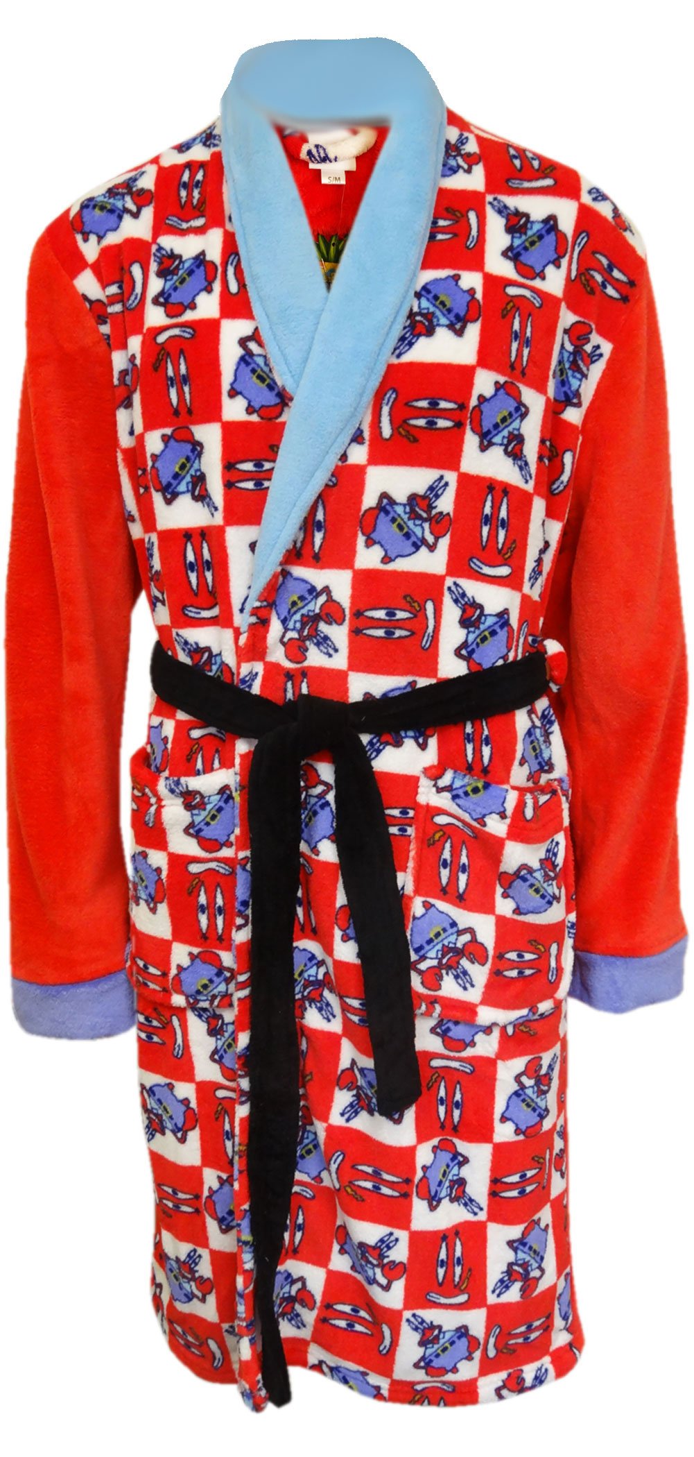 Underboss Men's SpongeBob Mr. Krabs Plush Robe for Adults - Soft & Cozy Bathrobe for Lounge Wear, Halloween Costume & SpongeBob Fan Gifts