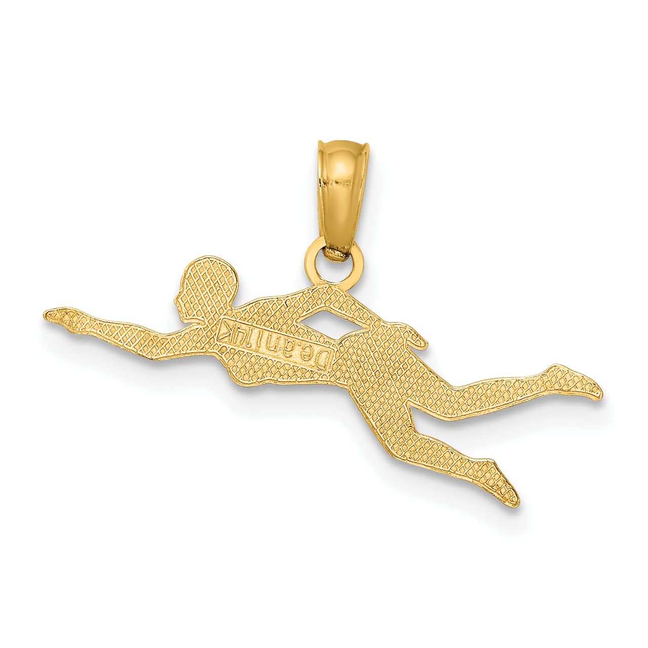 14k Yellow Gold Swimmer Charm Pendant for Women - Perfect for Necklaces, Bracelets & Gifts for Swimmers, Athletes & Water Sports Lovers