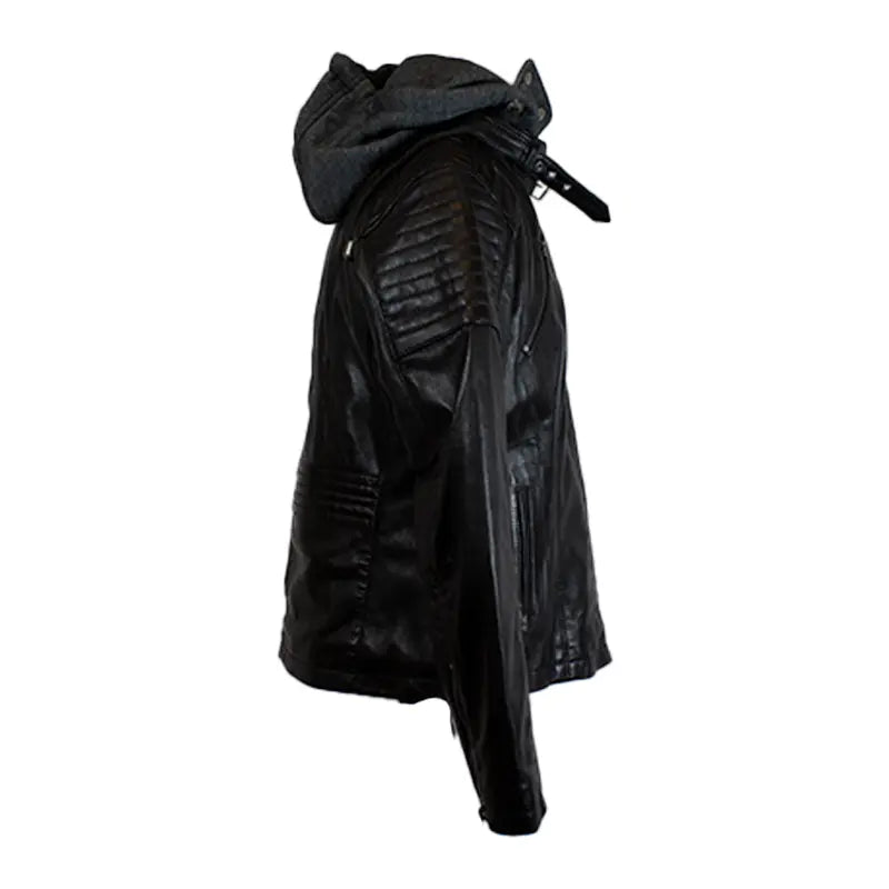 BOL Women's Hooded Leather Jacket - Stylish Faux Leather Coat with Zipper Closure, Warm Winter Outerwear for Casual Outfits & Streetwear Fashion