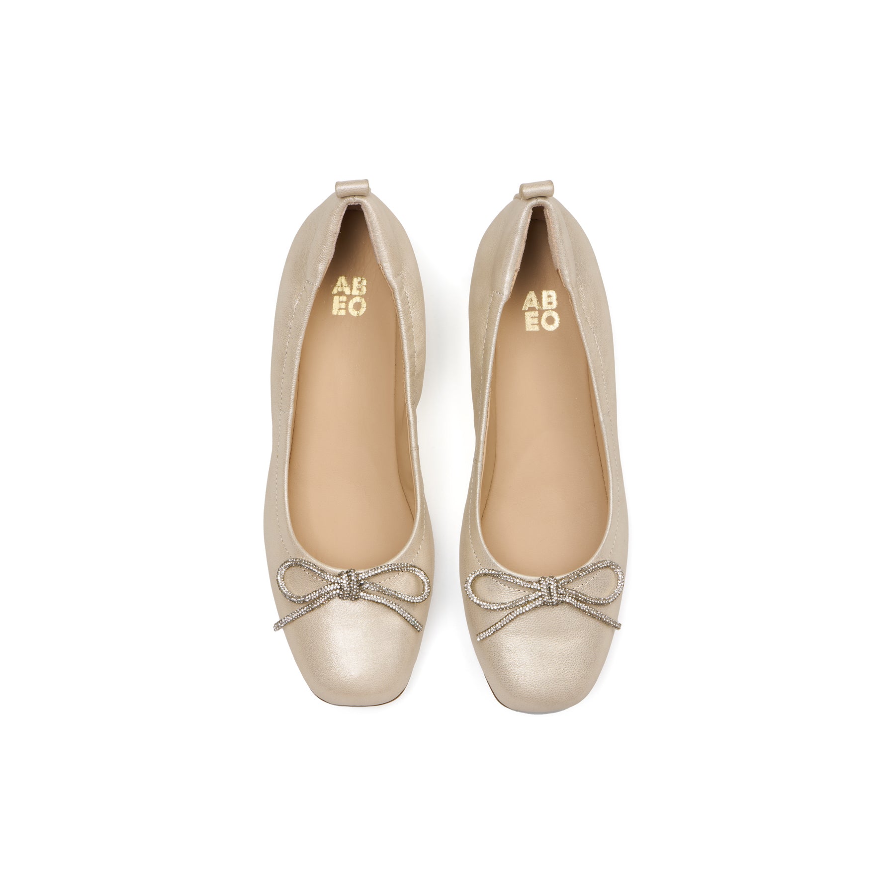 Abeo Cadence Bow Gold Spark Women's Dress Shoes - Elegant & Comfortable for Weddings, Parties & Special Occasions