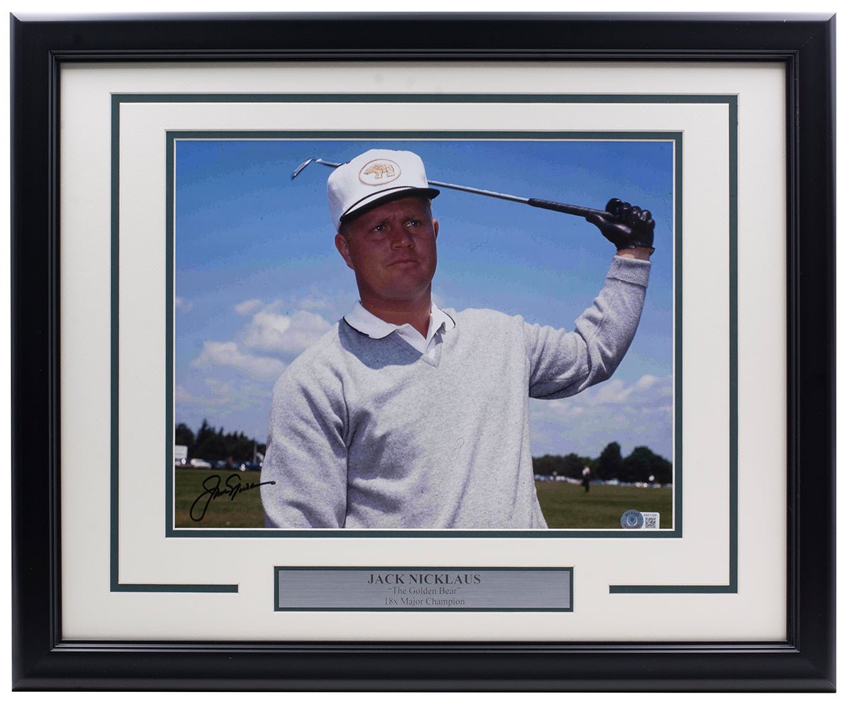 Authentic Jack Nicklaus Signed 11x14 Golf Photo - Framed Collectible with BAS LOA Certificate AB51358 - Perfect for Golf Memorabilia Displays & Sports Fan Gifts