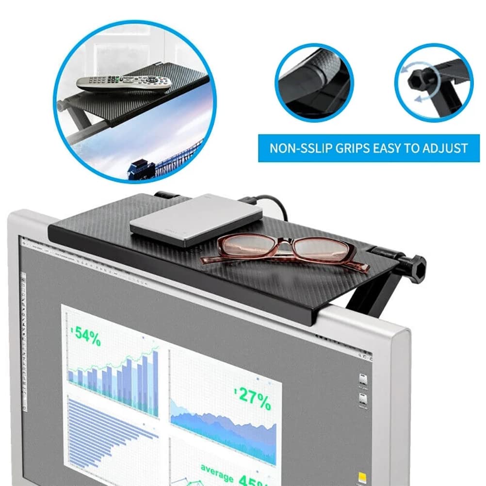 Universal TV Top Shelf for Cable Box & Computer Monitor - Space-Saving Desk Organizer Rack for Office, Home & Gaming Setup - Perfect for Streaming, Work & Entertainment
