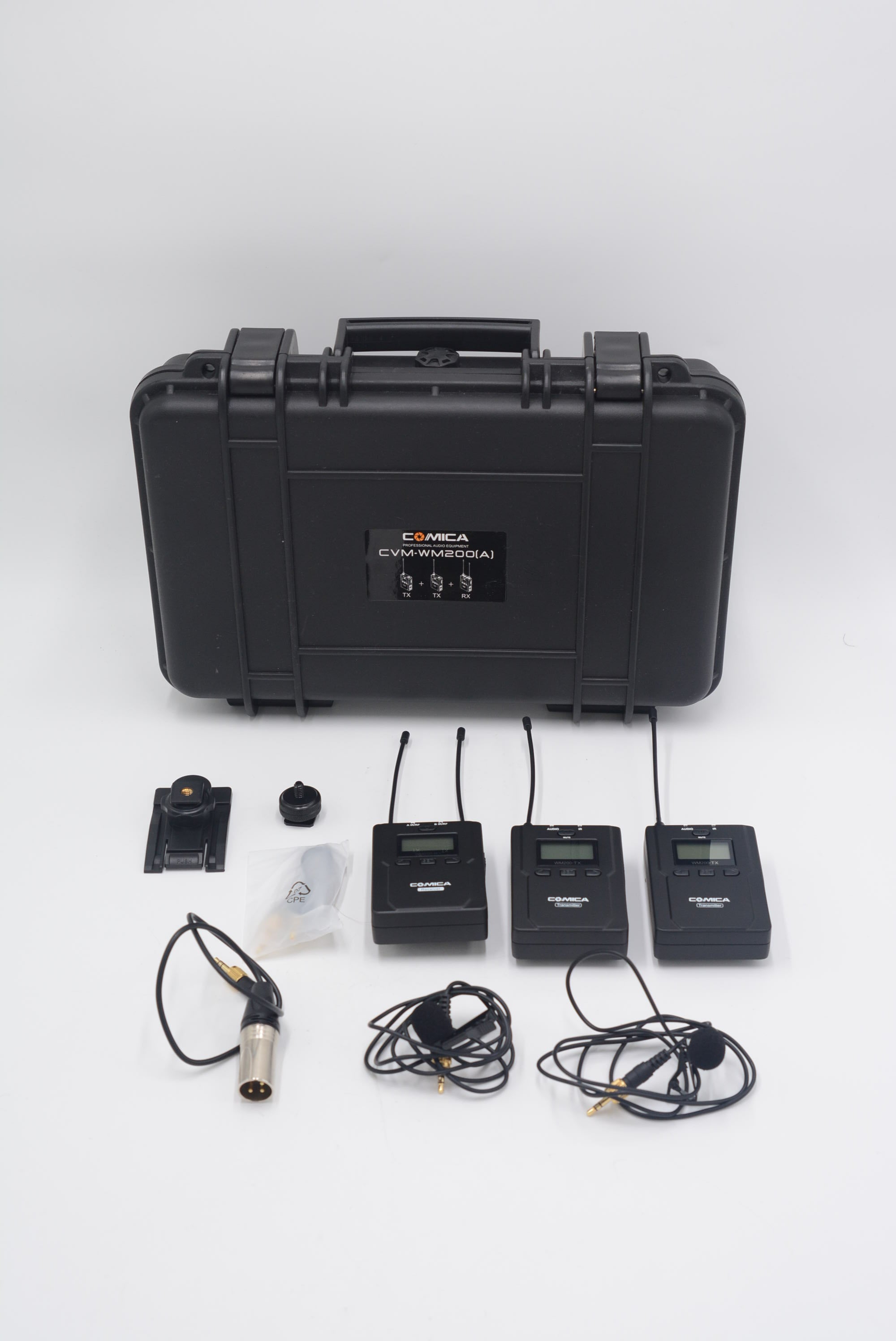 Comica CVMWM200 Wireless Audio Transmitter Set for Professional Video Recording, Live Streaming & Interviews - Dual Channel UHF System with Noise Reduction