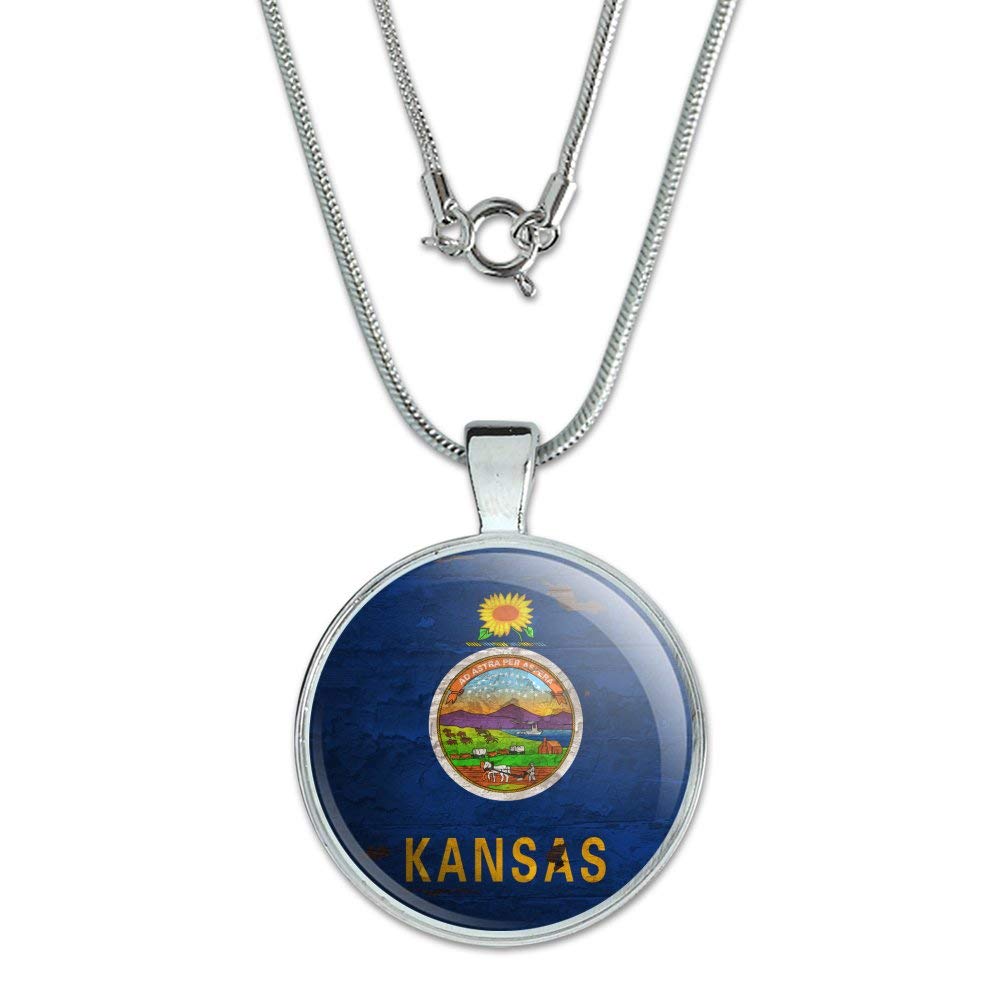 Vintage Kansas State Flag Pendant - 1