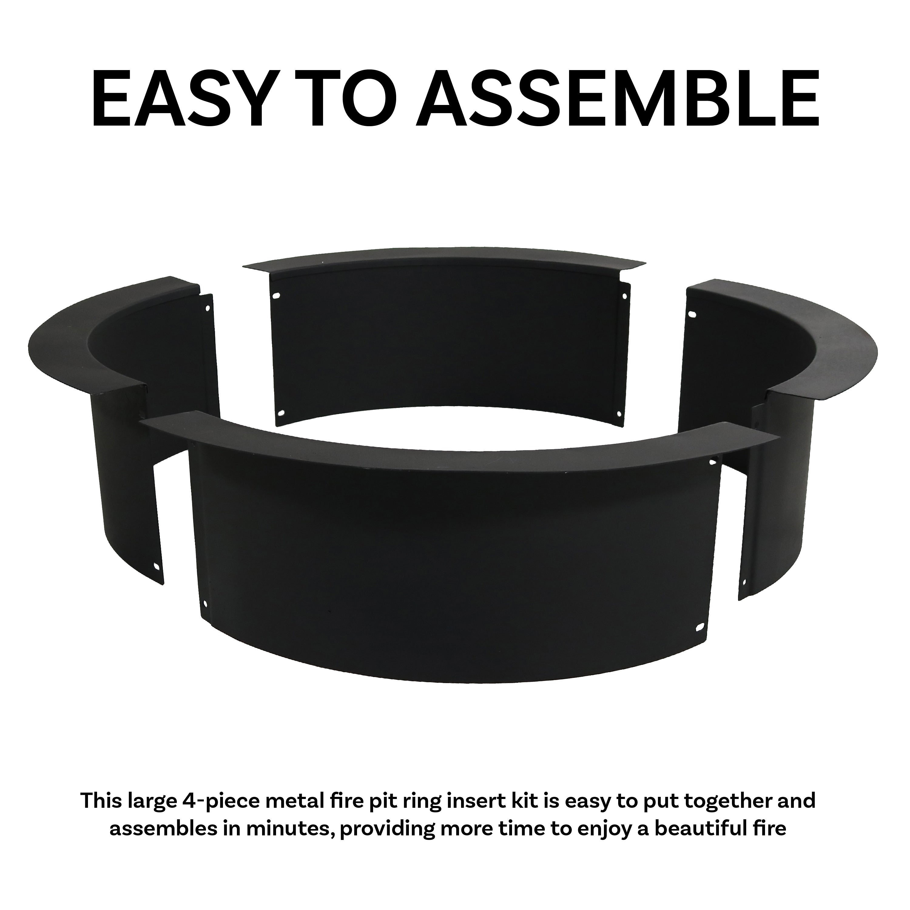 Heavy Duty Steel Fire Pit Ring Liner - 36 Inch Outdoor Fire Pit Replacement - Durable Rust-Resistant Fire Ring for Camping, Backyard & Patio Use