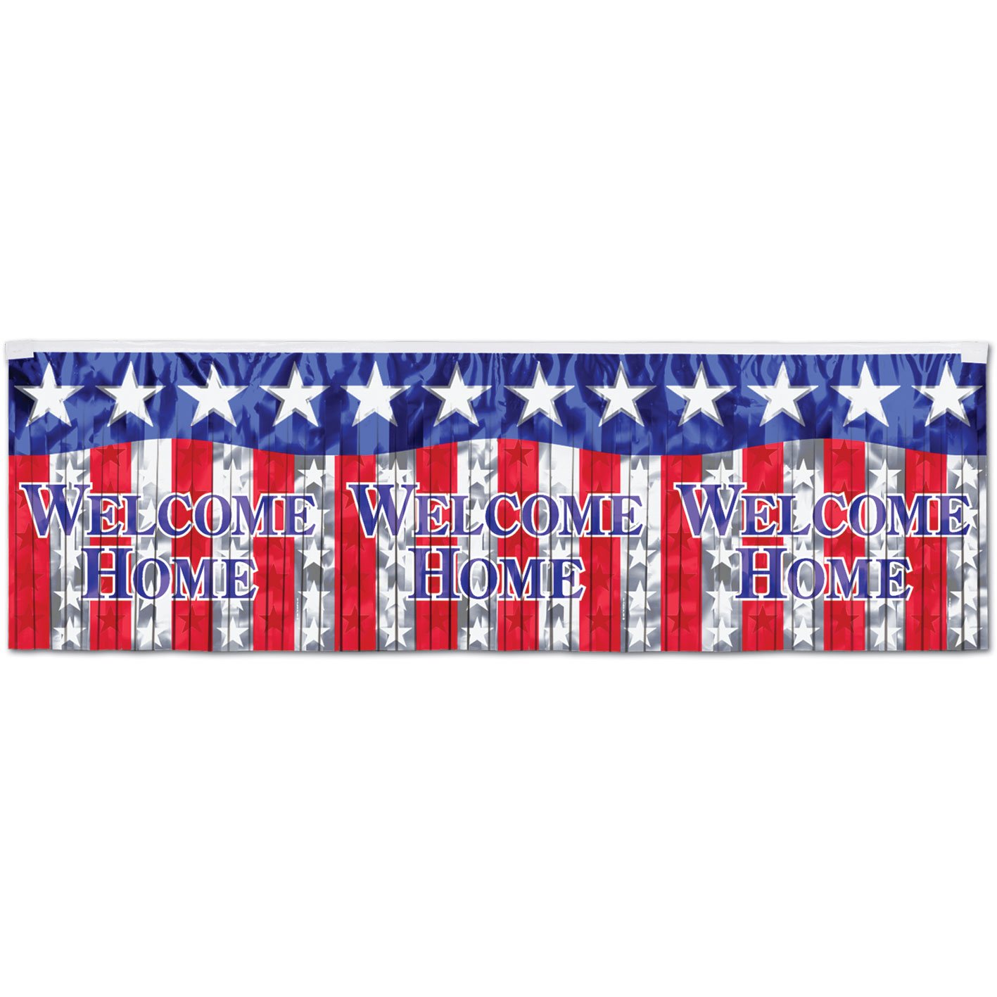 Beistle Metallic Welcome Home Fringe Banner - Gold & Silver Party Decorations for Homecoming, Graduation & Special Events - Perfect for Wall Decor & Party Backdrops
