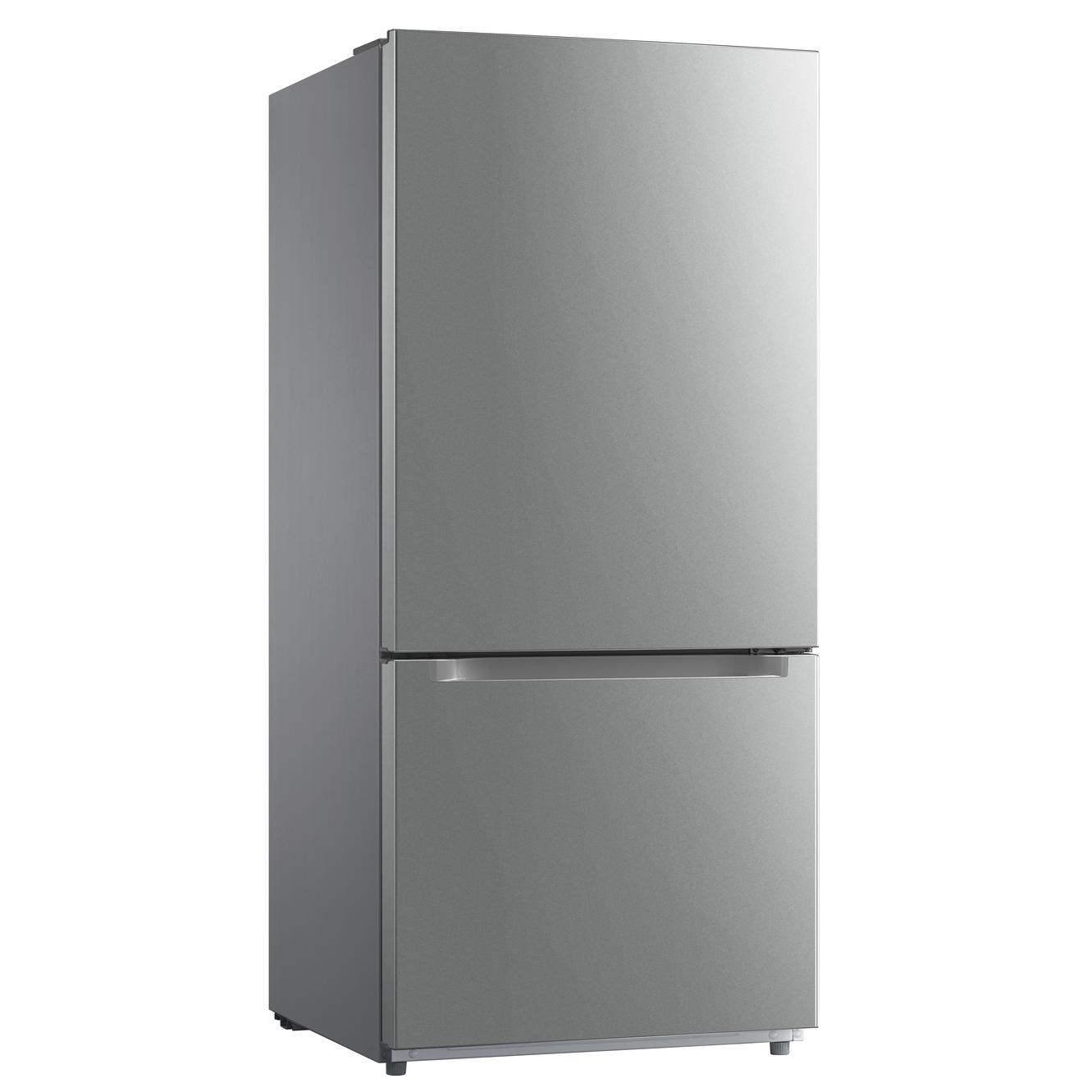 AVIVA 30-Inch 18.7 cu.ft Freestanding Bottom Freezer Refrigerator with LED Lighting - Energy Efficient Stainless Steel Kitchen Appliance for Home, Apartment & Office Use