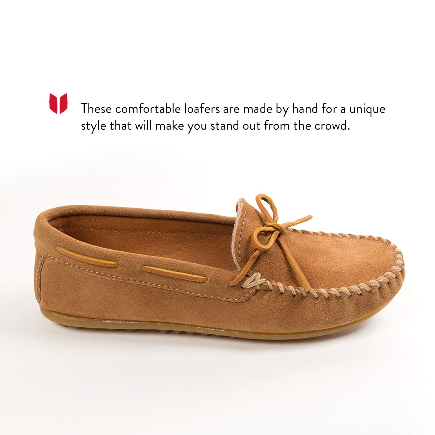 Minnetonka Men's Classic Moccasin Slippers - Genuine Leather Soft Sole Comfort Shoes for Indoor & Outdoor Wear - Perfect for Home, Office, and Casual Outings