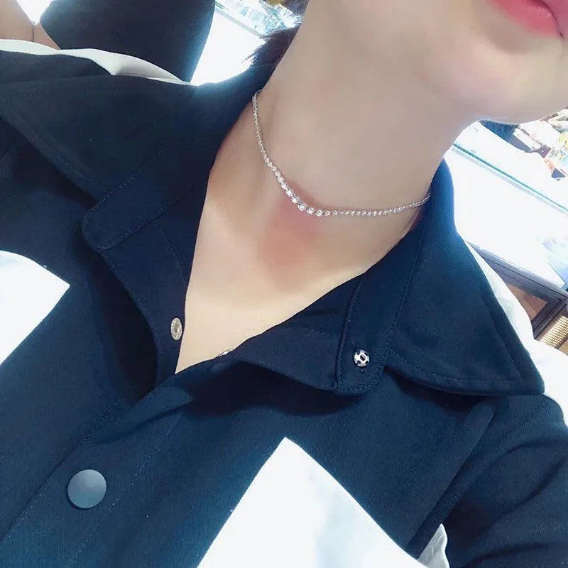18K White Gold Real Diamond Tennis Necklace for Women - 6.0ct 42CM Luxury Jewelry Gift (Au750) | Perfect for Senior Parties, Weddings & Special Occasions