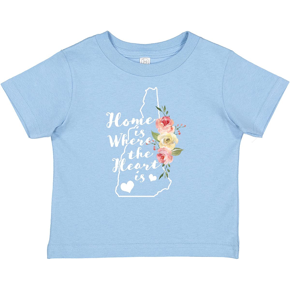 Inktastic New Hampshire Home is Where The Heart is Watercolor Baby T-Shirt - Cute Outfit for Infants, Toddler Photo Shoots & Family Matching