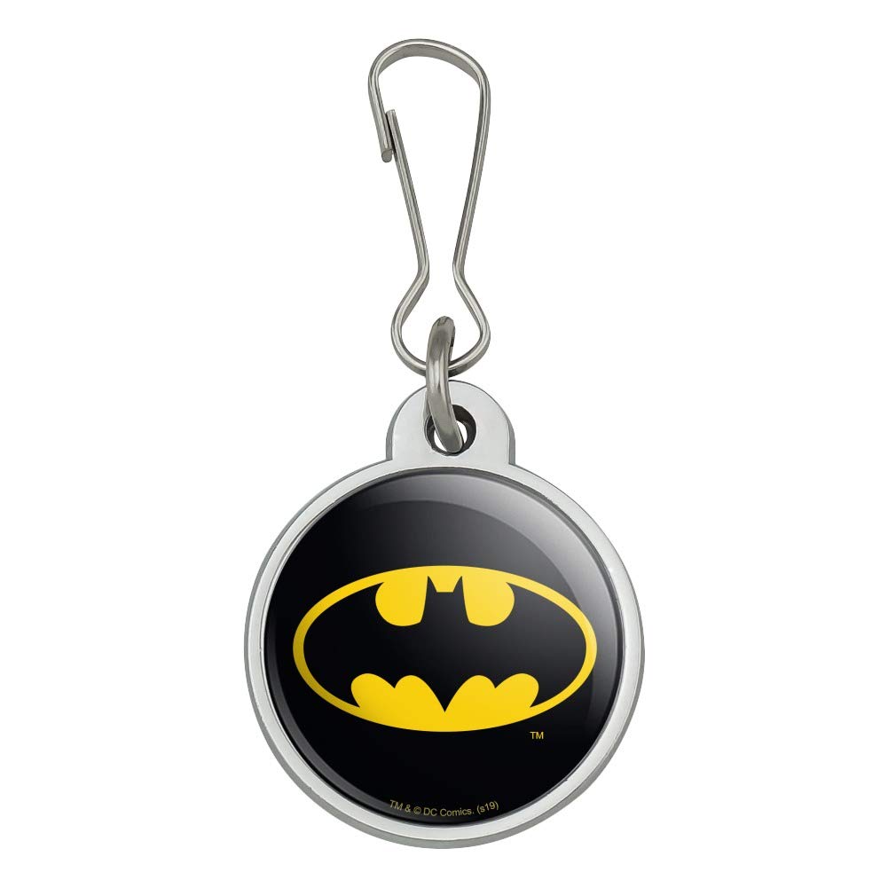 Batman Classic Bat Shield Logo Jacket Handbag Purse Luggage Backpack Zipper Pull Charm - Cosplay Accessories & Superhero Fan Gifts for Comic Con, Halloween & DC Collectors