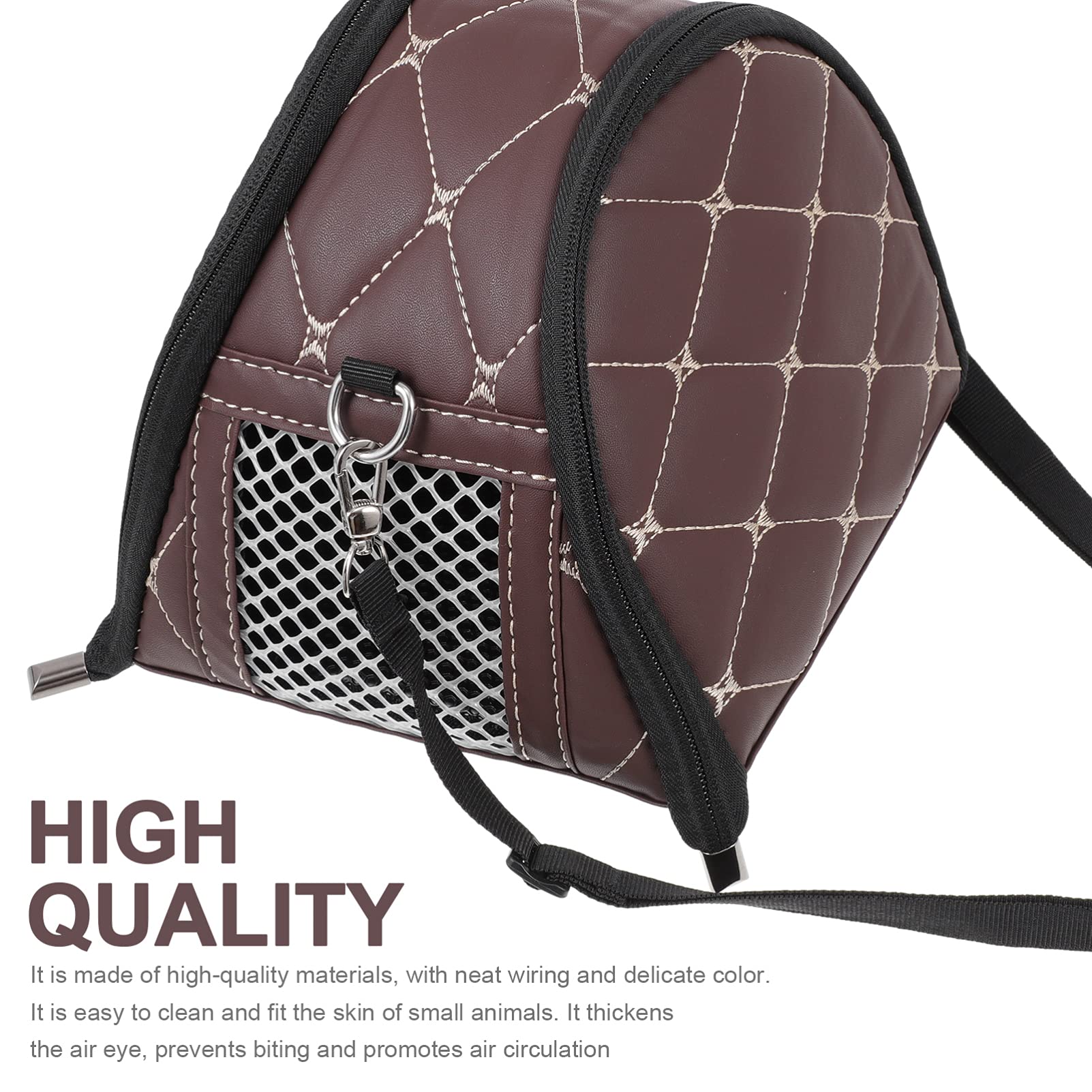 Balacoo 1pc Portable Hamster Backpack Travel Cage - Small Animal Carrier for Hamsters, Hedgehogs, Guinea Pigs & Parrots | Durable PU Pet Handbag for Vet Visits, Outdoor Adventures & Travel