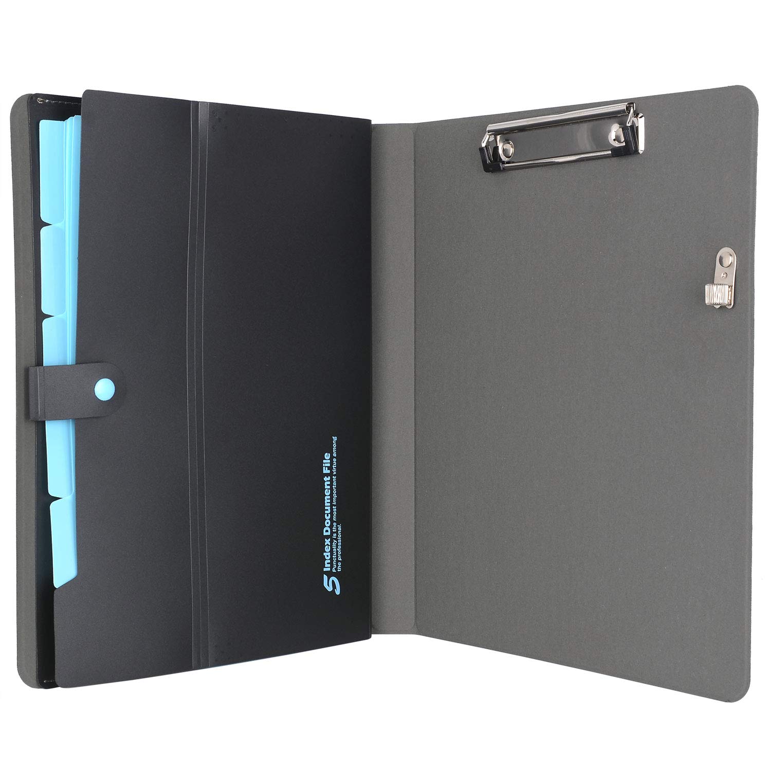 Premium A4 Notepad Portfolio with Expanding File Organizer - Business Document Case with Multiple Pockets, Blue - Perfect for Office, School & Travel Organization