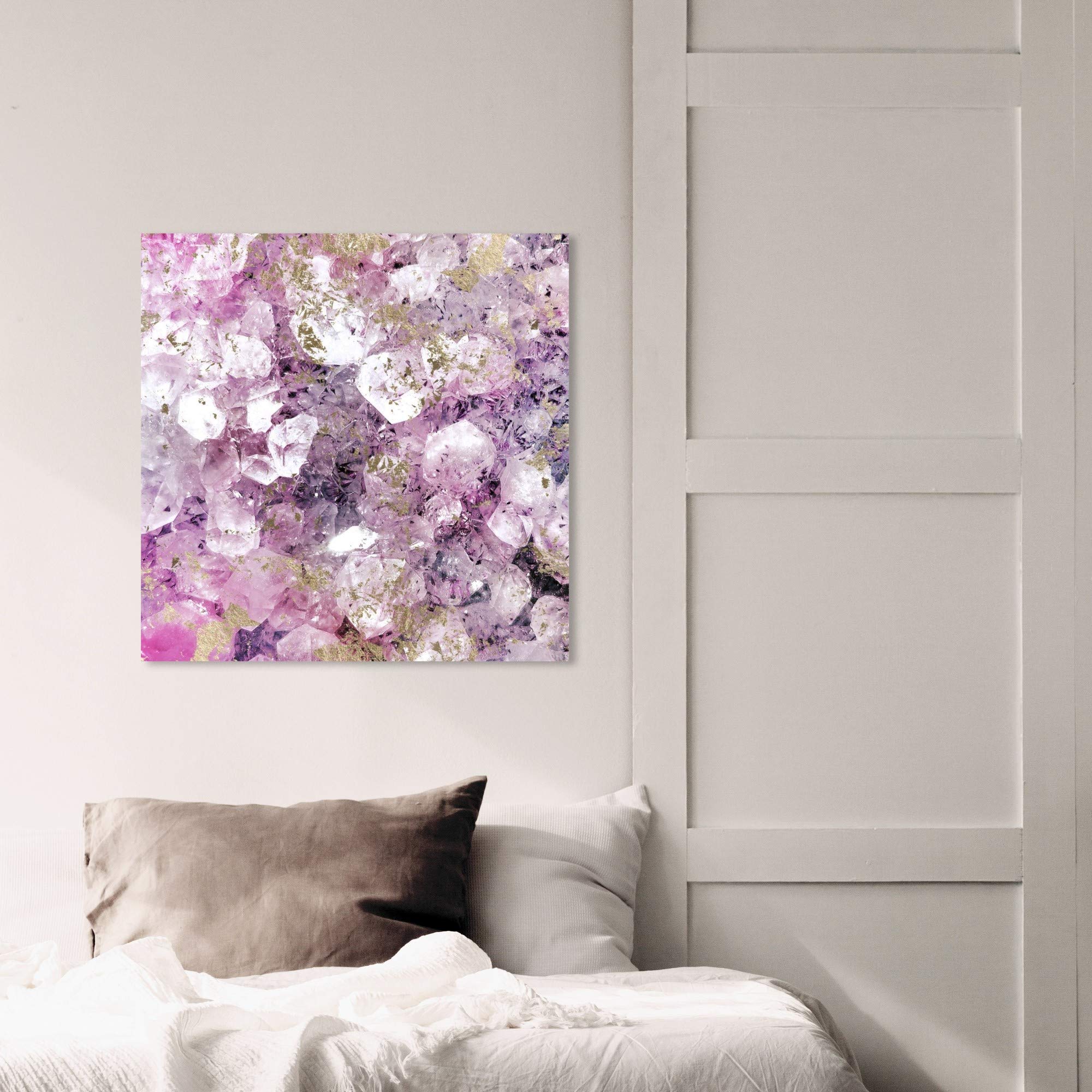 Oliver Gal Artist Co. Abstract Wall Art Canvas Print - Romantic Crystal Design in Purple & Gold, 24x24 Inches - Perfect for Living Room, Bedroom & Office Décor