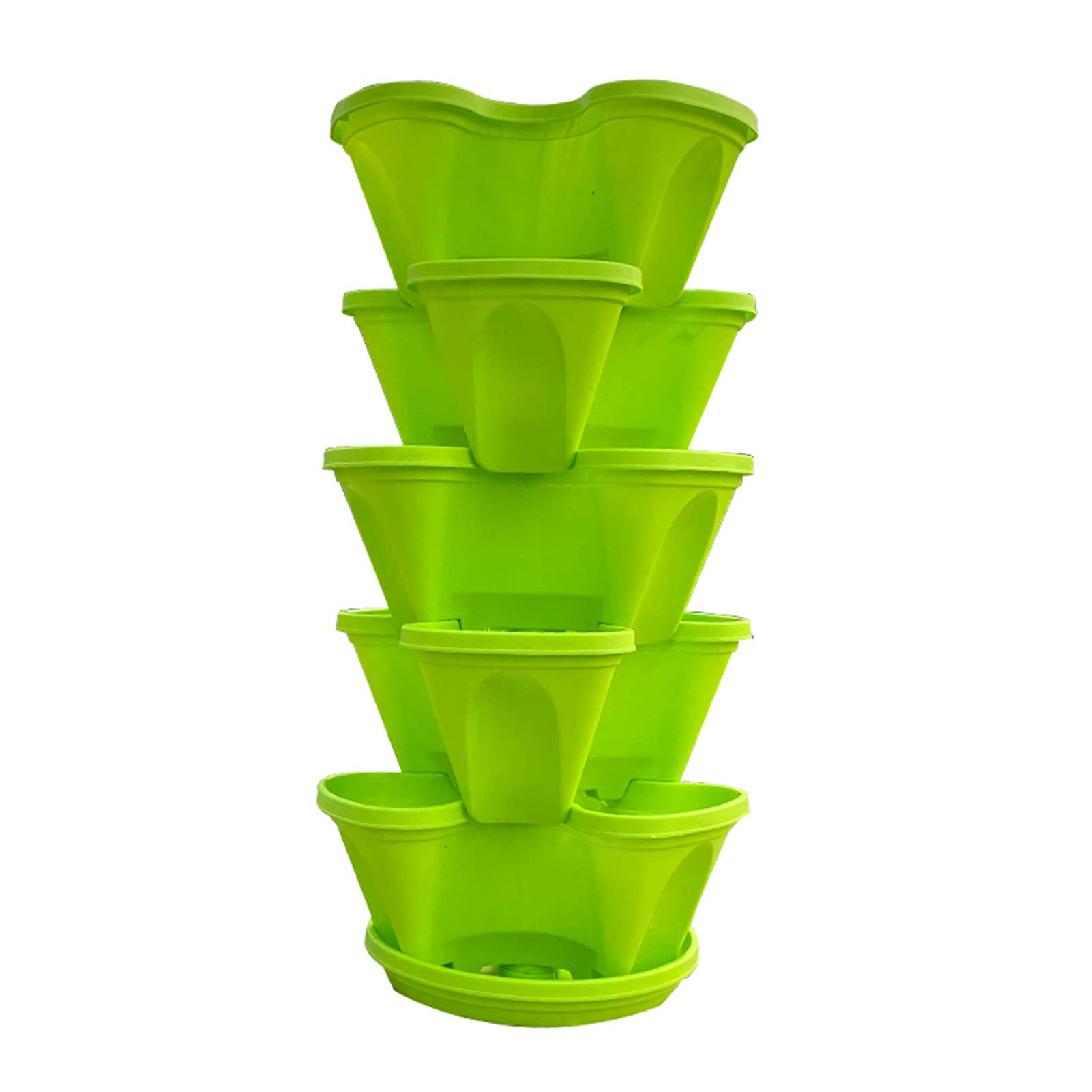 5-Tier Stackable Vertical Garden Planter - Self-Watering Strawberry & Herb Planter for Indoor/Outdoor Use - Perfect for Small Spaces, Balconies & Urban Gardening - Grow Vegetables, Flowers & Herbs Easily