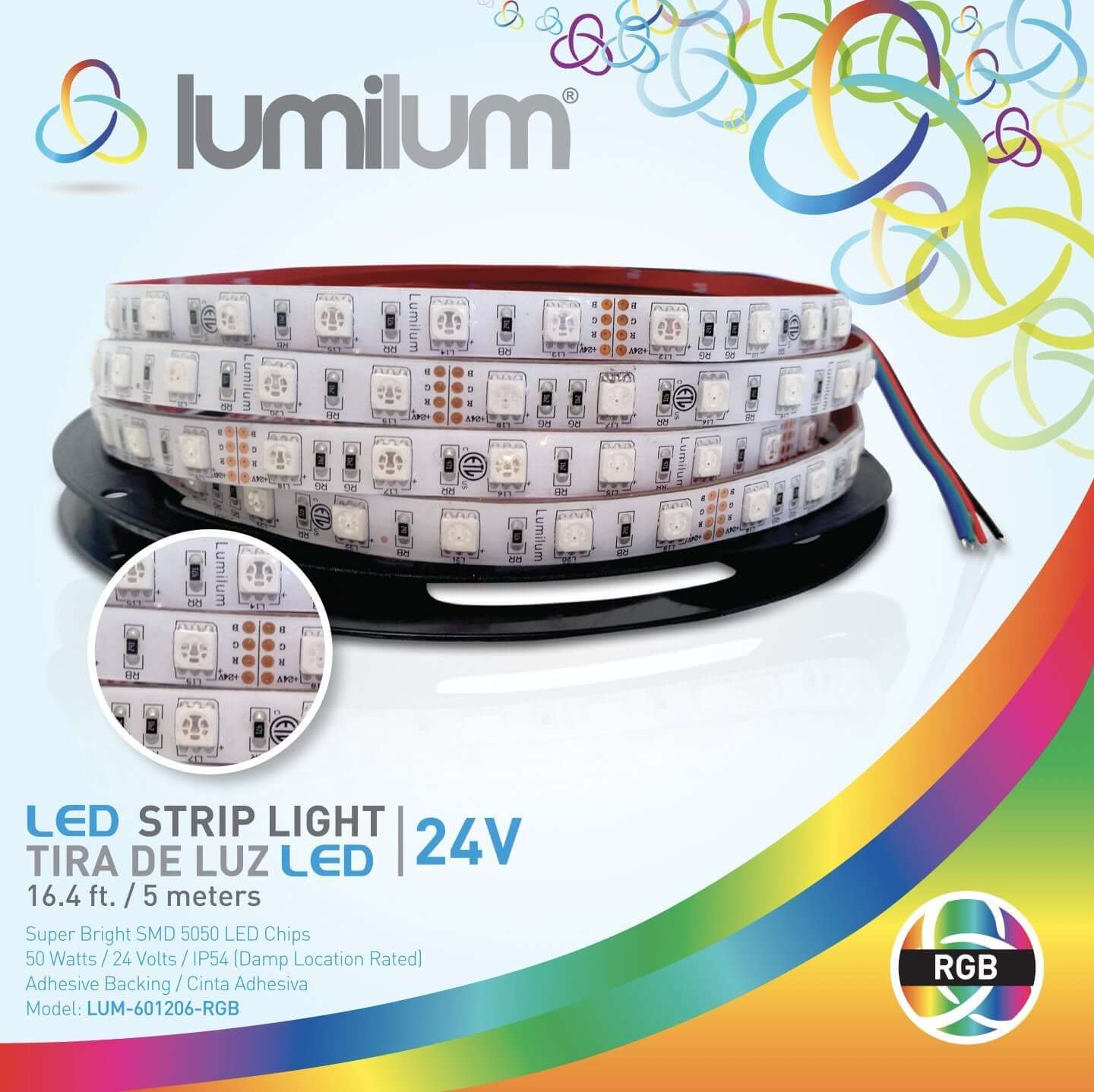 24V RGB Color Changing LED Strip Lights - IP54 Waterproof Silicone Coated for Home Decor, Bedroom Lighting, and Party Decorations
