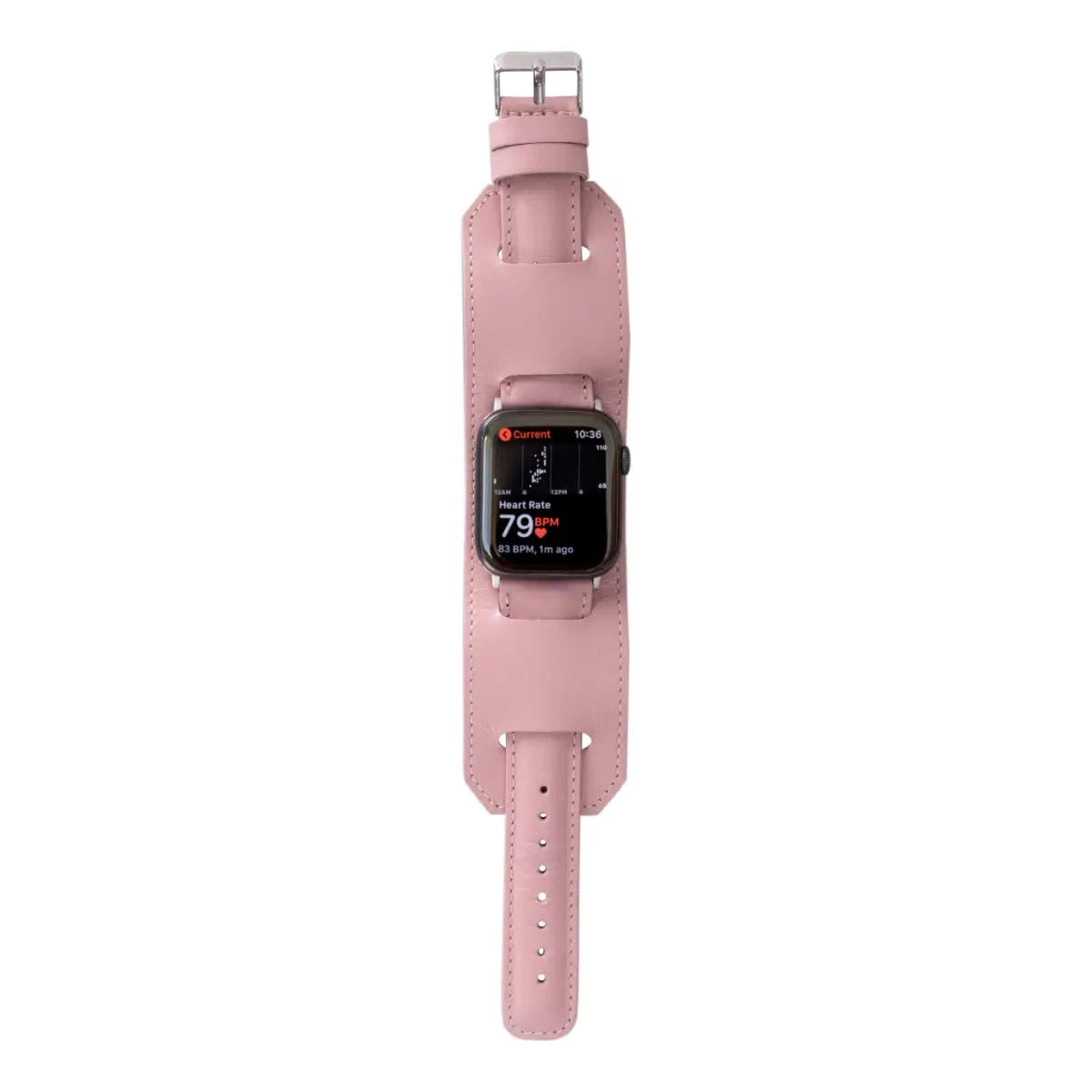 Pink Leather Cuff Strap for Apple Watch - Stylish & Comfortable Wristband for Women, Compatible with All Apple Watch Models - Perfect for Workouts, Office & Everyday Fashion Accessory