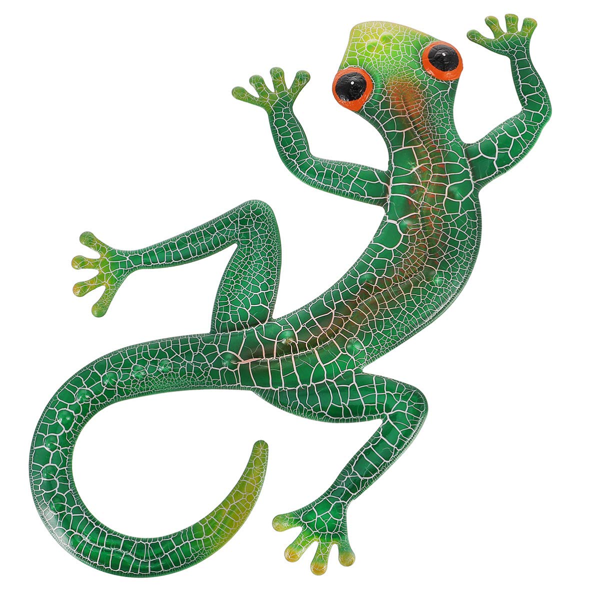 Vintage Metal Gecko Wall Sculpture - Outdoor Garden Decor for Greenery & Patio