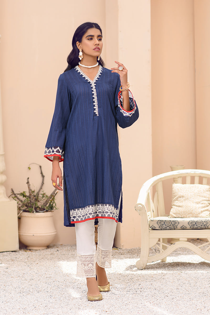 Azure Aura Embellished Shirt - Elegant Beaded Blouse for Women | Perfect for Parties, Weddings & Special Occasions
