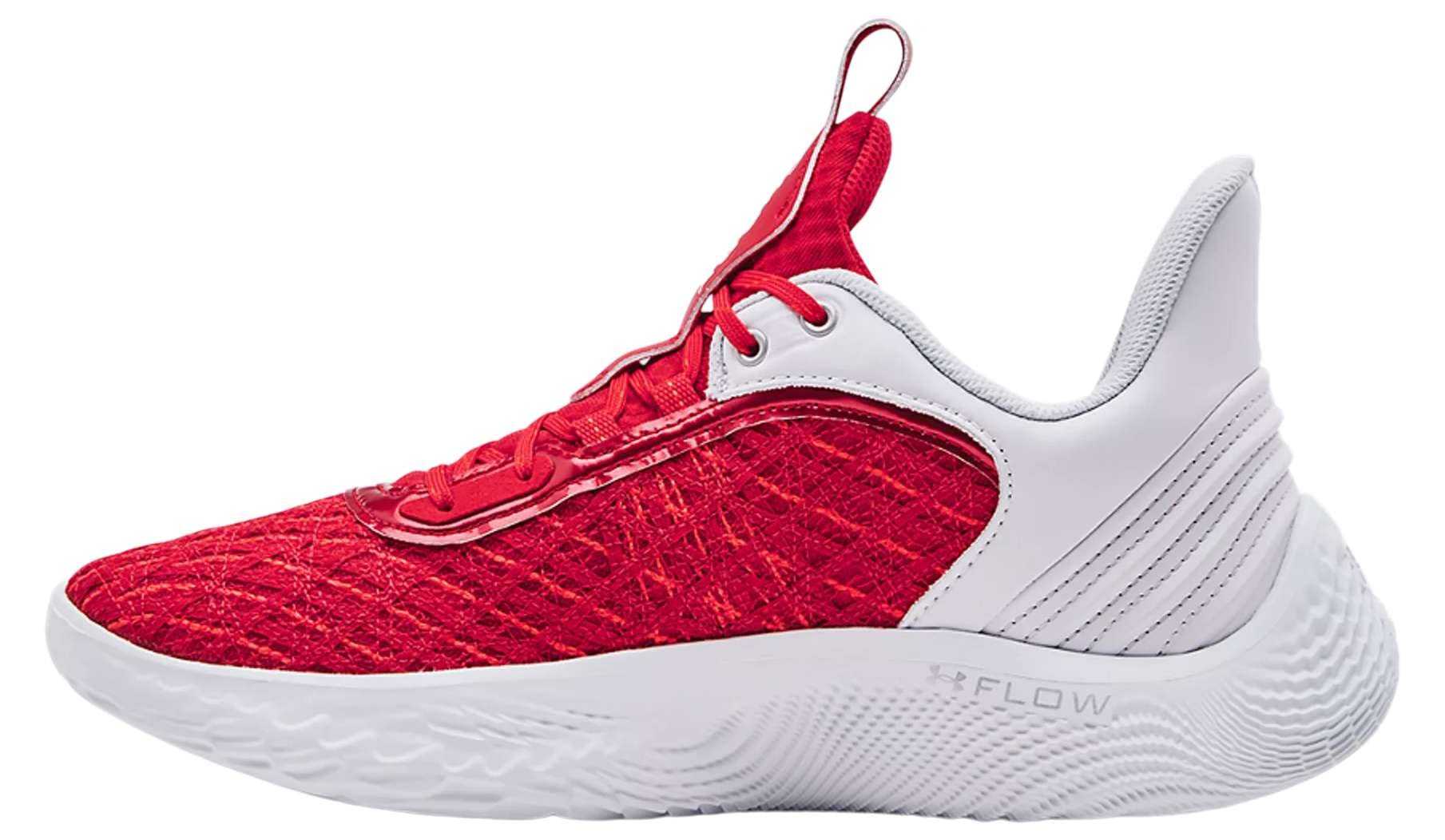 Under Armour Curry Flow 9 Team Basketball Shoes for Men & Women - High Performance Basketball Sneakers in Red/White - Size 9 Men / 10.5 Women - Perfect for Indoor & Outdoor Court Play