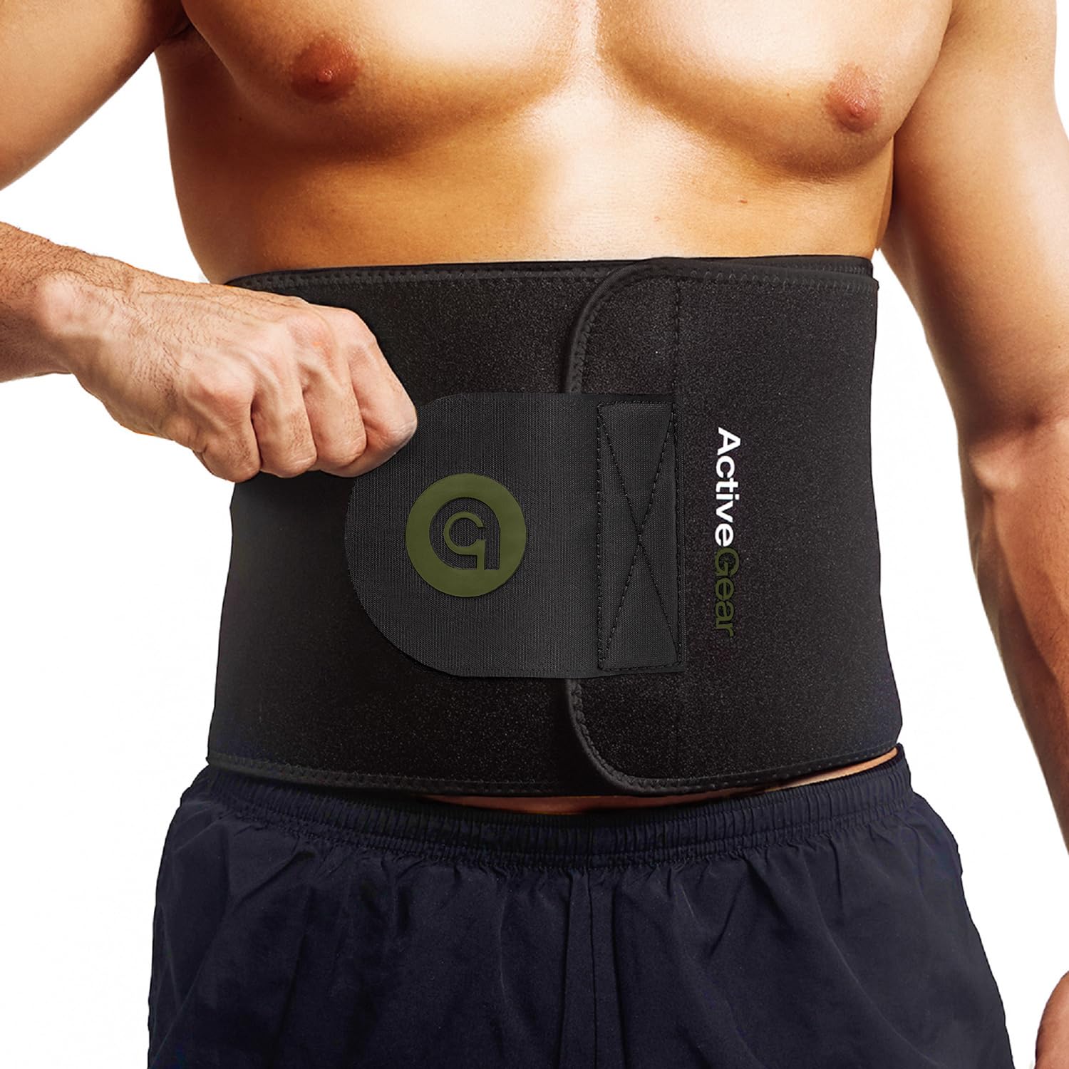 ActiveGear Premium Adjustable Waist Trimmer Belt for Men & Women - Sweat-Enhancing Slimming Wrap for Stomach & Core Workouts - Ideal for Gym, Running & Weight Loss Training