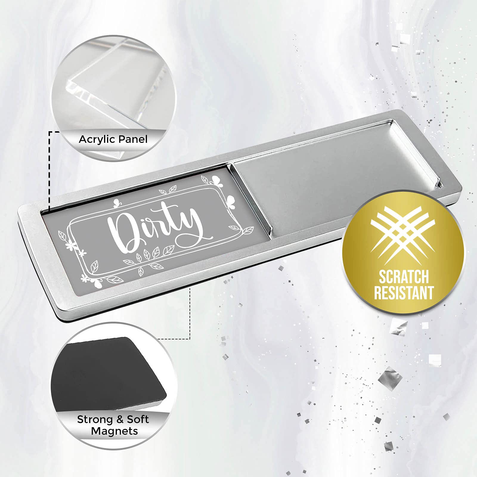 Dishwasher Clean Dirty Sign Magnet - Easy to Read Kitchen Decor with Strong Magnetic Hold | Perfect for Modern Homes & Restaurants