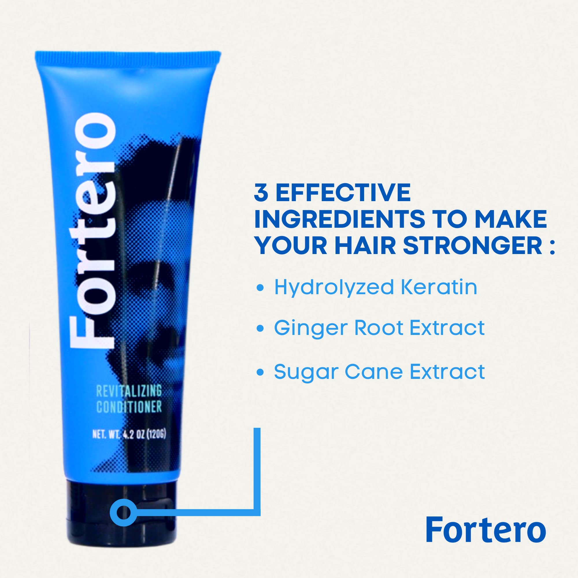 Fortero Hair Growth Conditioner - Thickening & Moisturizing Treatment for Thinning Hair - Sulfate Free & Keratin Enriched (3 Pack) - Perfect for Daily Use & Damaged Hair Repair