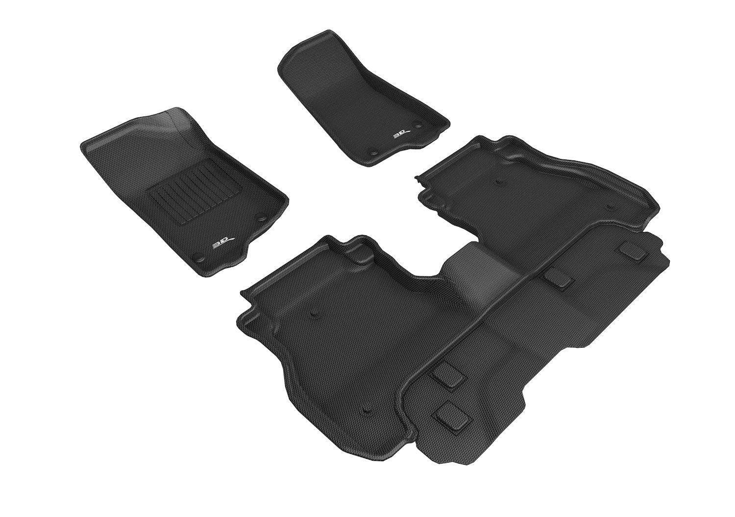 3D MAXpider Kagu Custom Fit All-Weather Floor Mats for Jeep Gladiator JT (2020-2025) - Premium Black Car Floor Liners - Full Set Protection for Mud, Snow & Spills - Perfect for Off-Road & Daily Driving